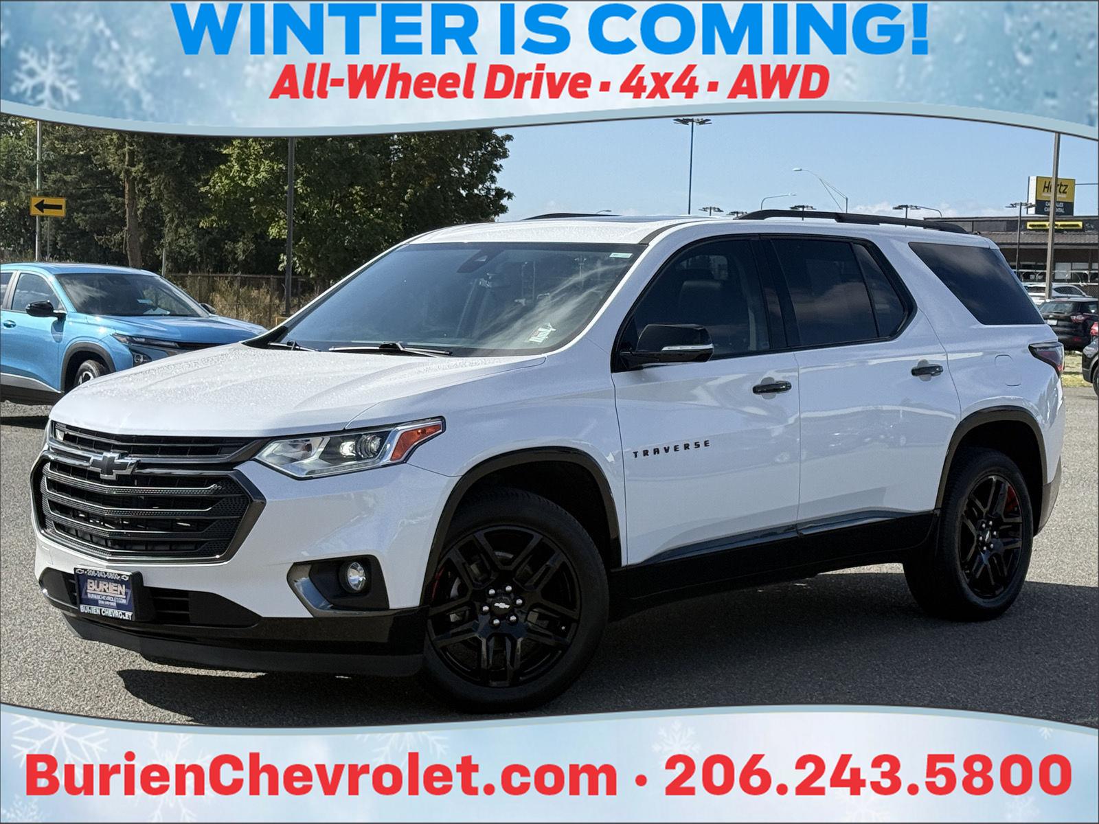 White (Iridescent Pearl Tricoat) 2019 Chevrolet Traverse SUV / Crossover Four-Wheel Drive 9-Speed Automatic
