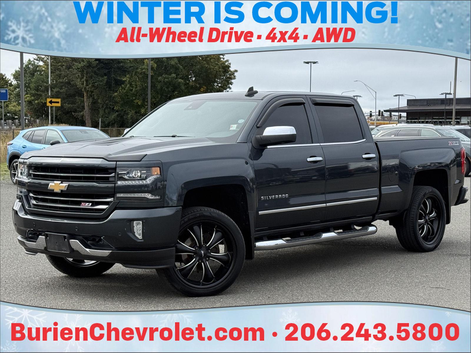 Gray (Graphite Metallic) 2017 Chevrolet Silverado 1500 Pickup Truck Four-Wheel Drive 8-Speed Automatic