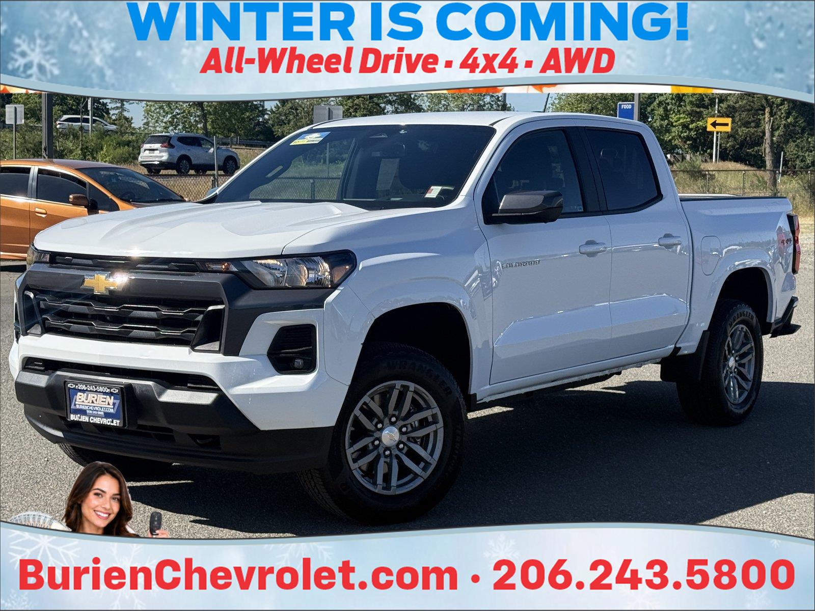 Summit White 2024 Chevrolet Colorado Pickup Truck Four-Wheel Drive 8-Speed Automatic