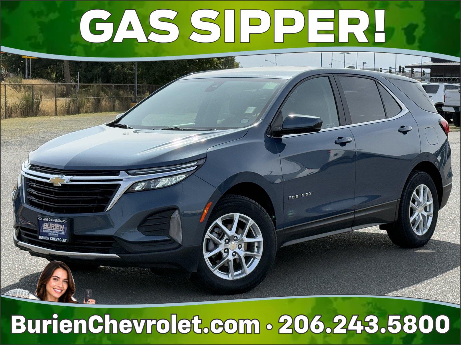 Lakeshore Blue Metallic 2024 Chevrolet Equinox SUV / Crossover Four-Wheel Drive 6-Speed Automatic Overdrive