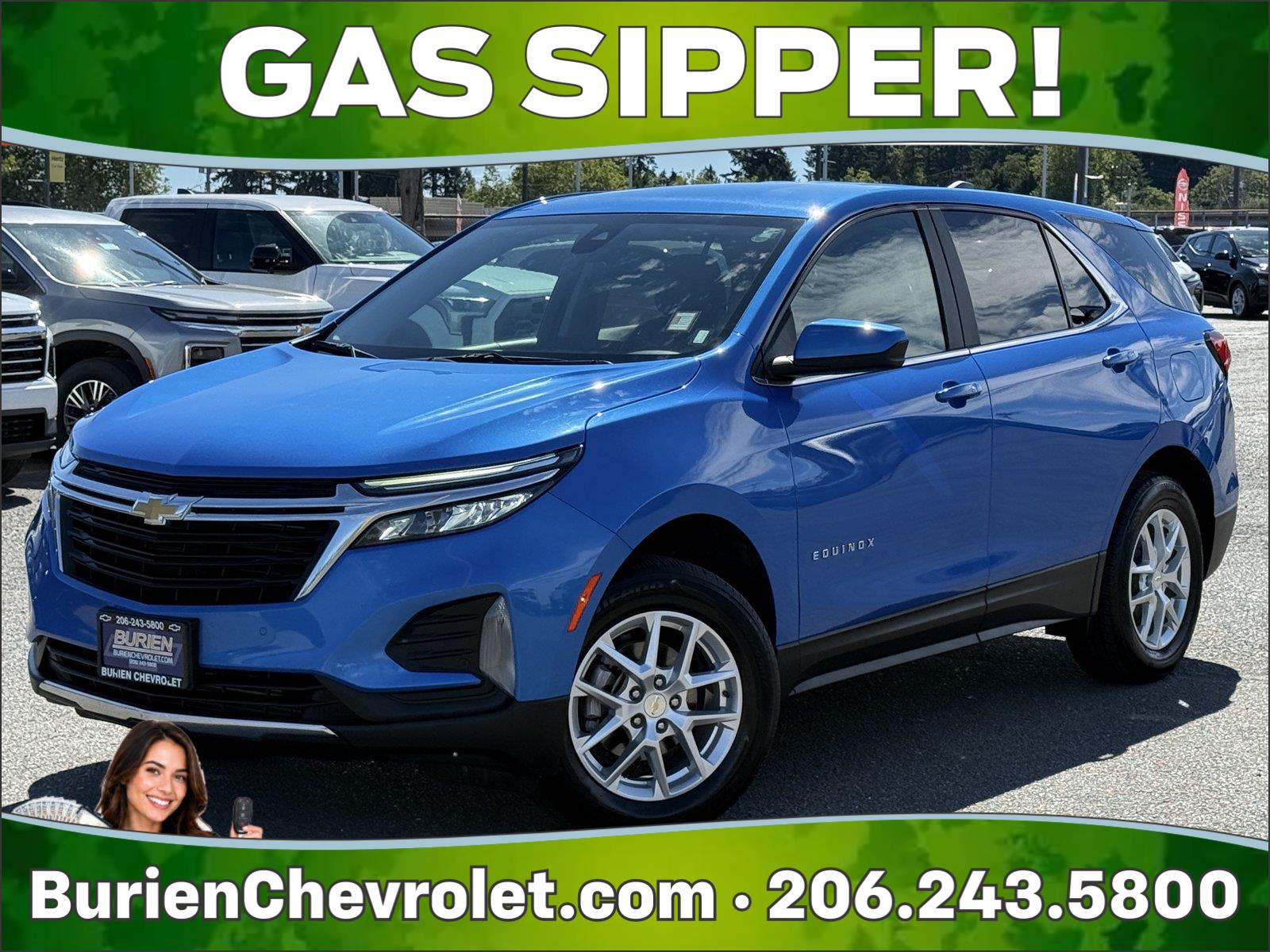 Riptide Blue Metallic 2024 Chevrolet Equinox SUV / Crossover Four-Wheel Drive 6-Speed Automatic Overdrive