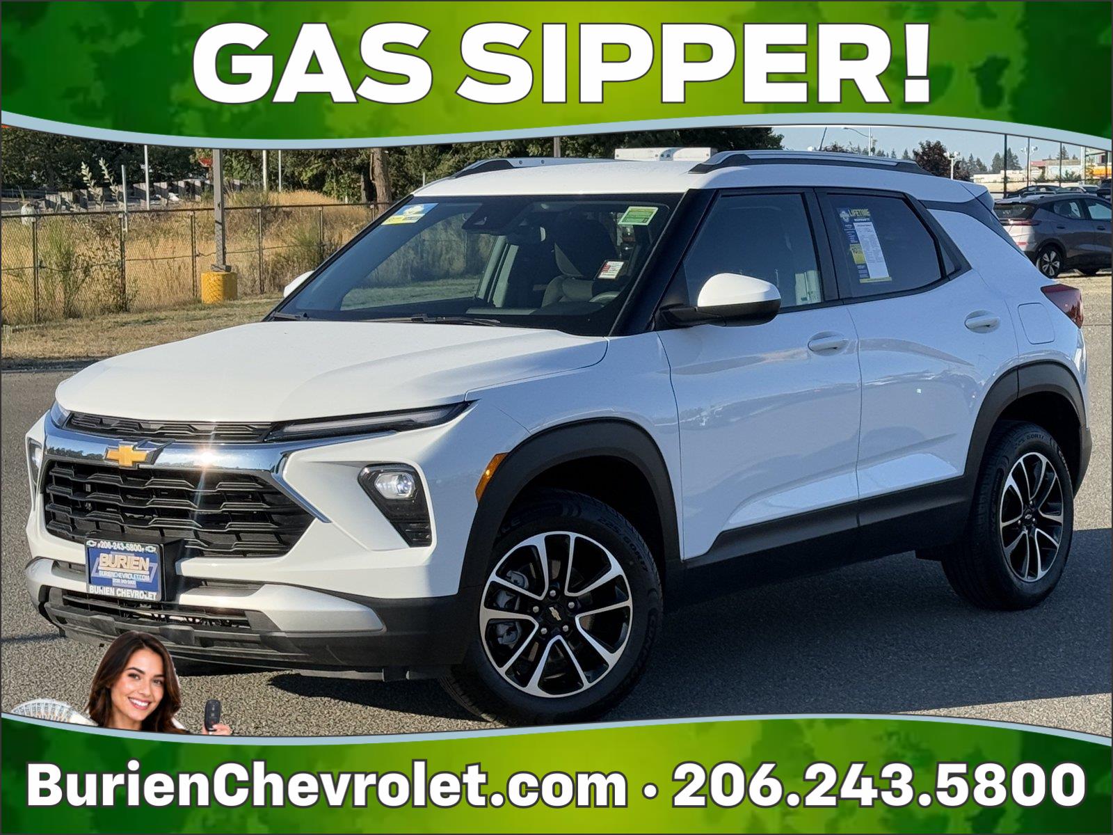Summit White 2025 Chevrolet Trailblazer SUV / Crossover Four-Wheel Drive 9-Speed Automatic