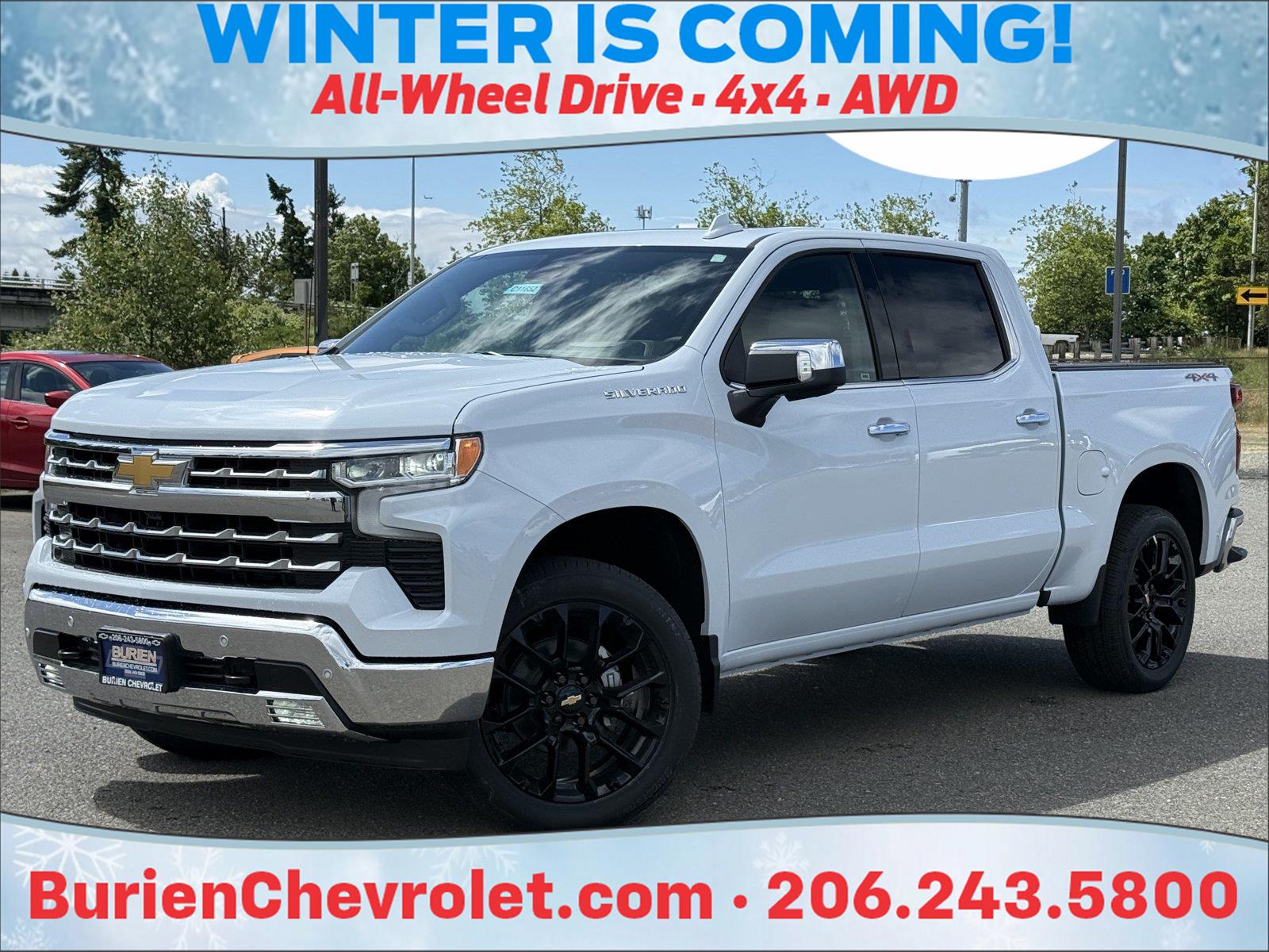 Polar White Tricoat 2026 Chevrolet Silverado 1500 Pickup Truck Four-Wheel Drive Automatic