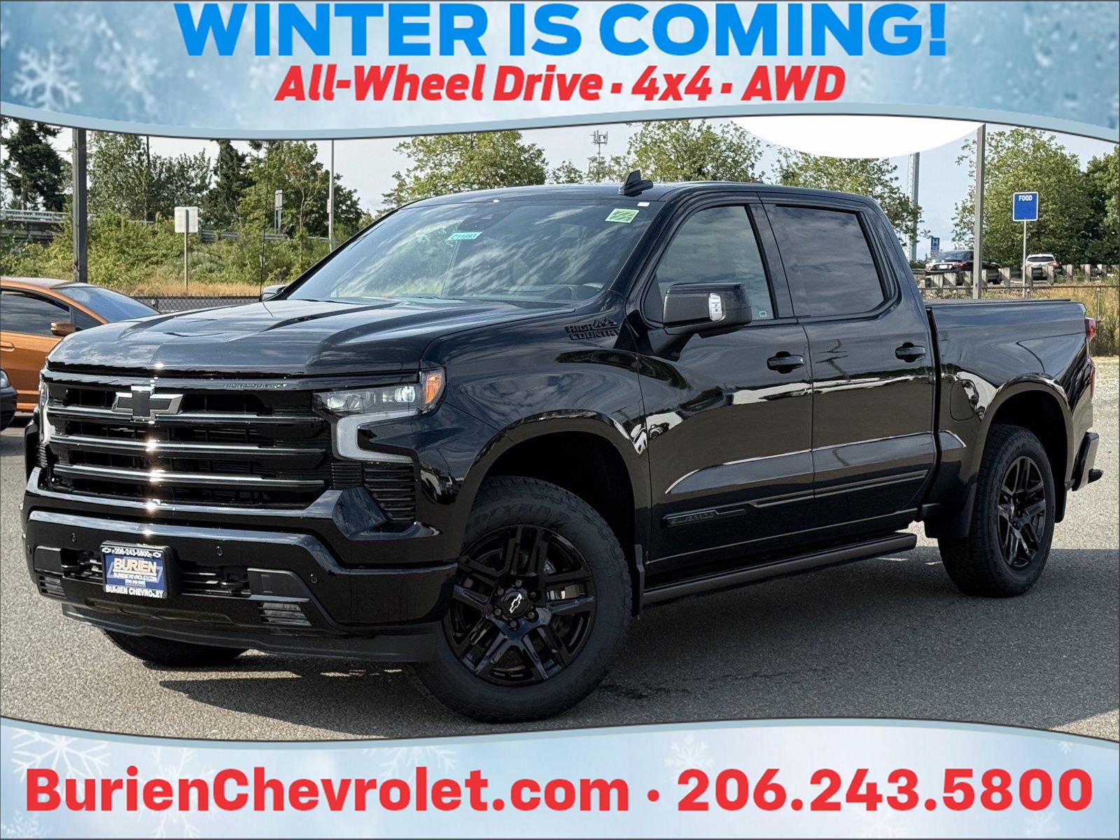 Black 2026 Chevrolet Silverado 1500 Pickup Truck Four-Wheel Drive Automatic
