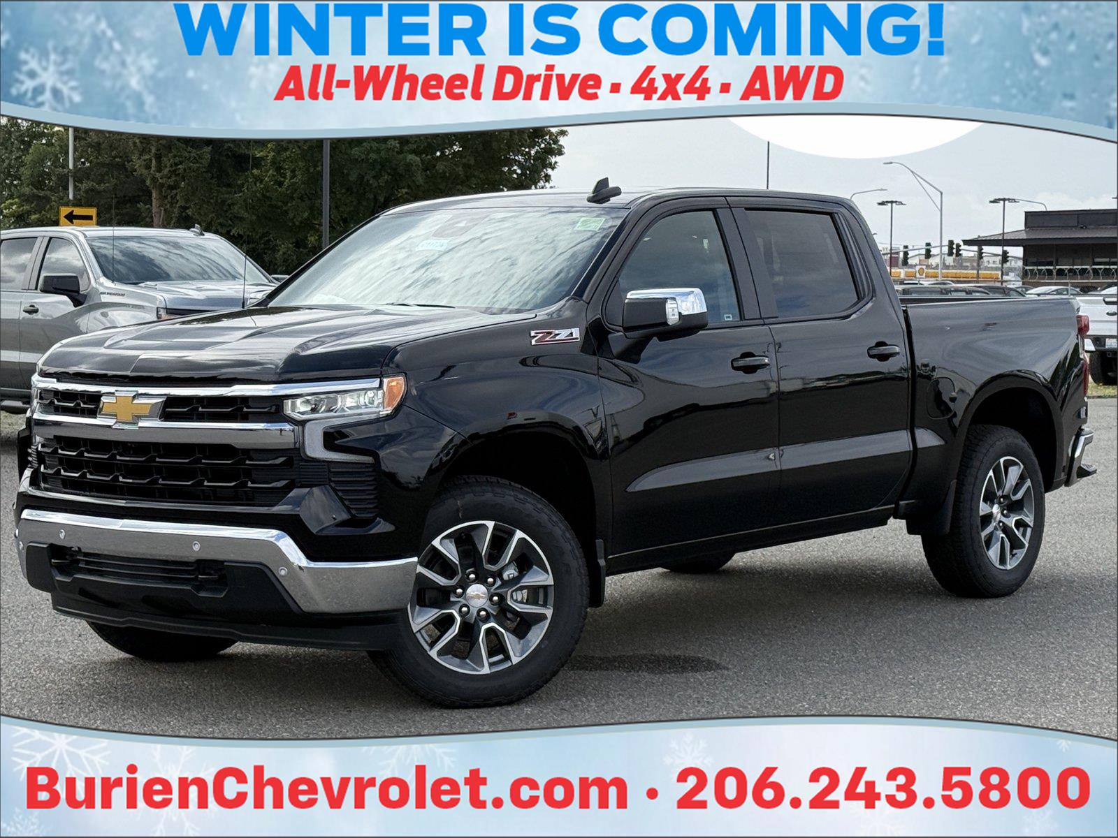 Black 2026 Chevrolet Silverado 1500 Pickup Truck Four-Wheel Drive Automatic