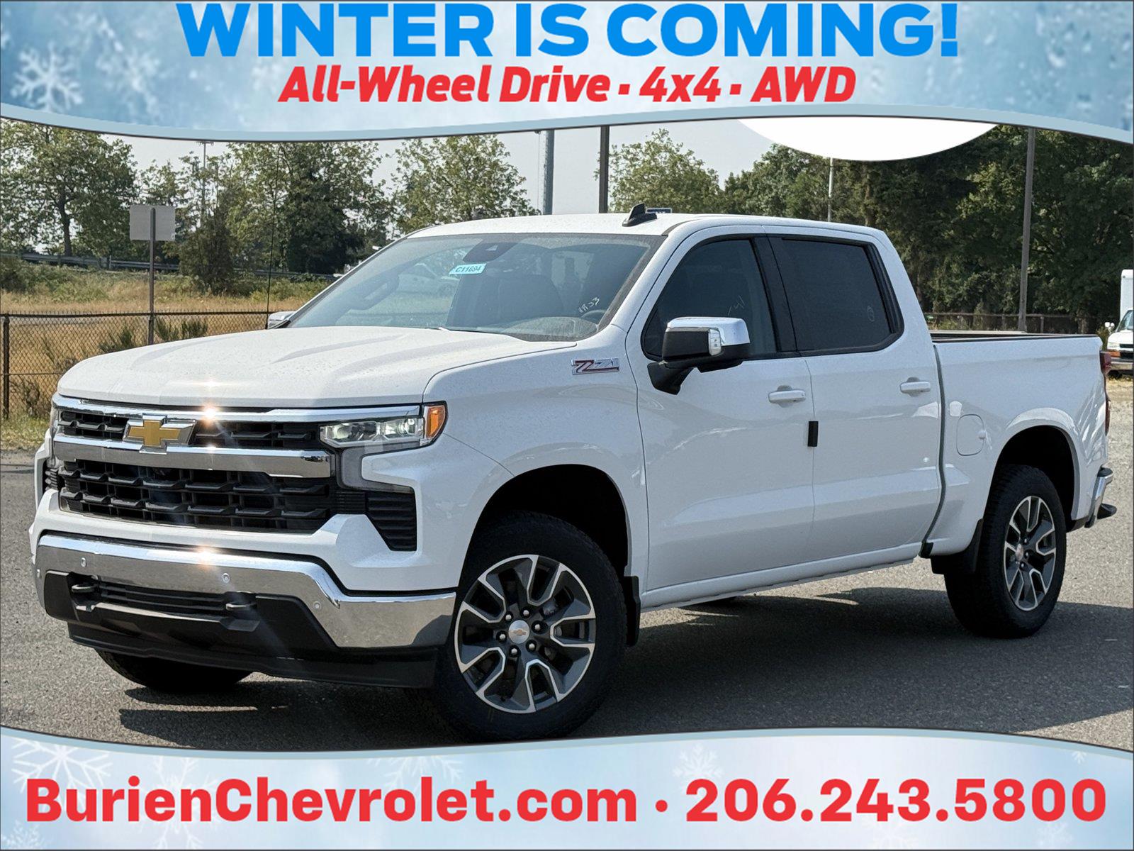 Summit White 2026 Chevrolet Silverado 1500 Pickup Truck Four-Wheel Drive Automatic