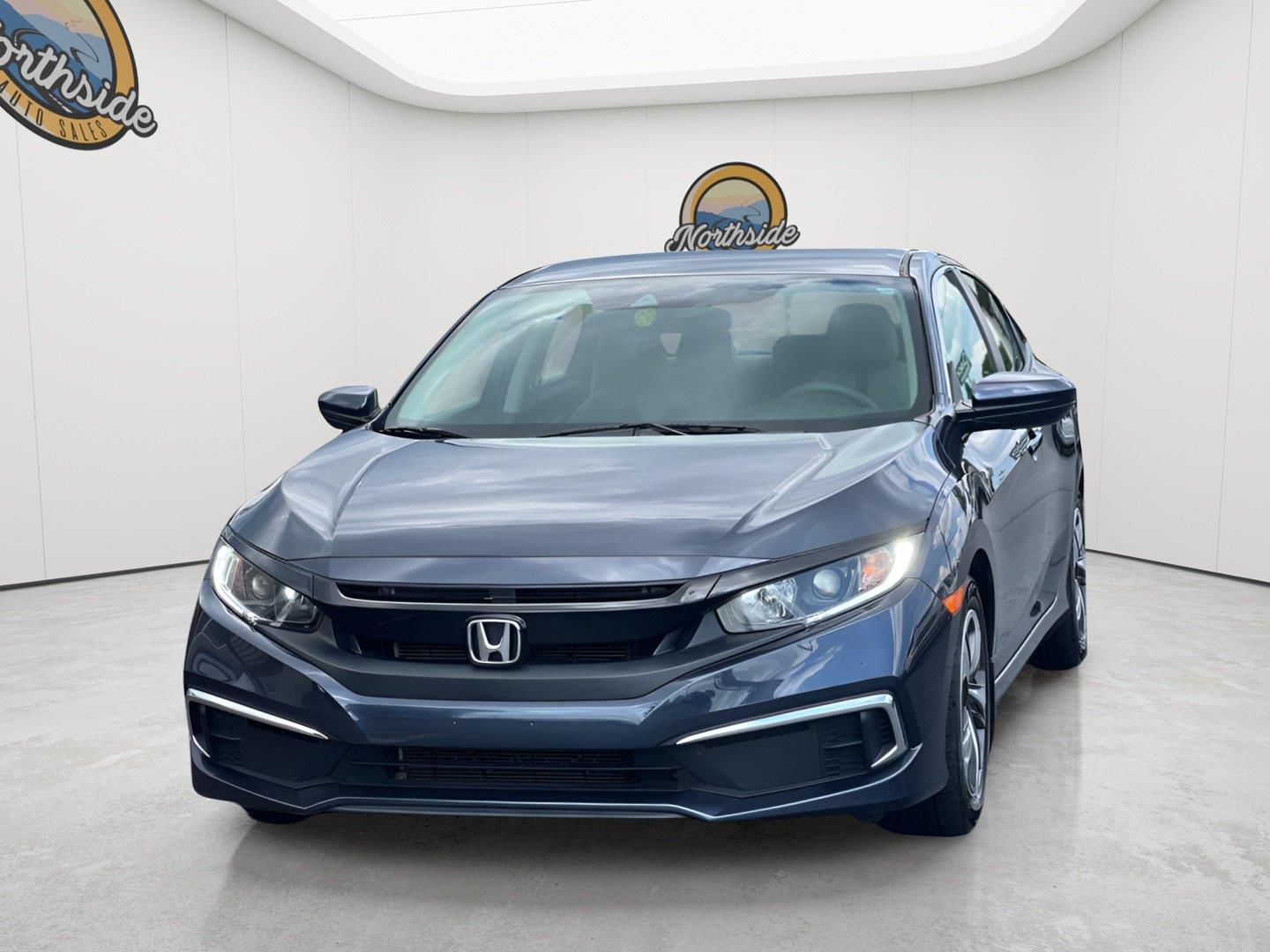 Cosmic Blue Metallic 2021 Honda Civic Sedan Front-Wheel Drive Continuously Variable Transmission