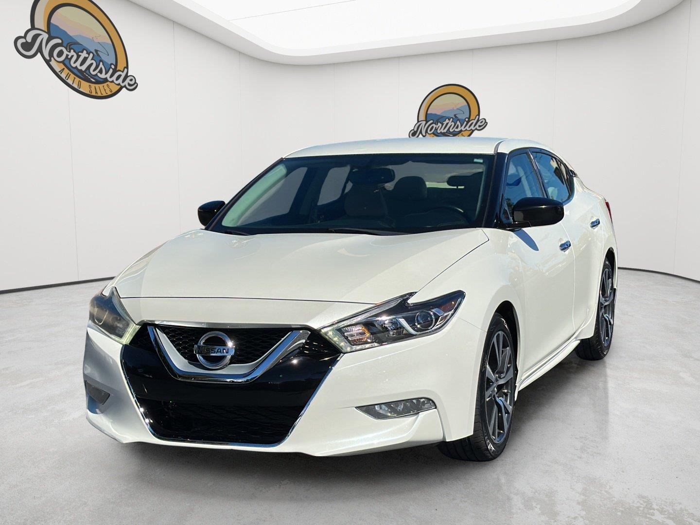 Pearl White 2017 Nissan Maxima Sedan Front-Wheel Drive Continuously Variable Transmission