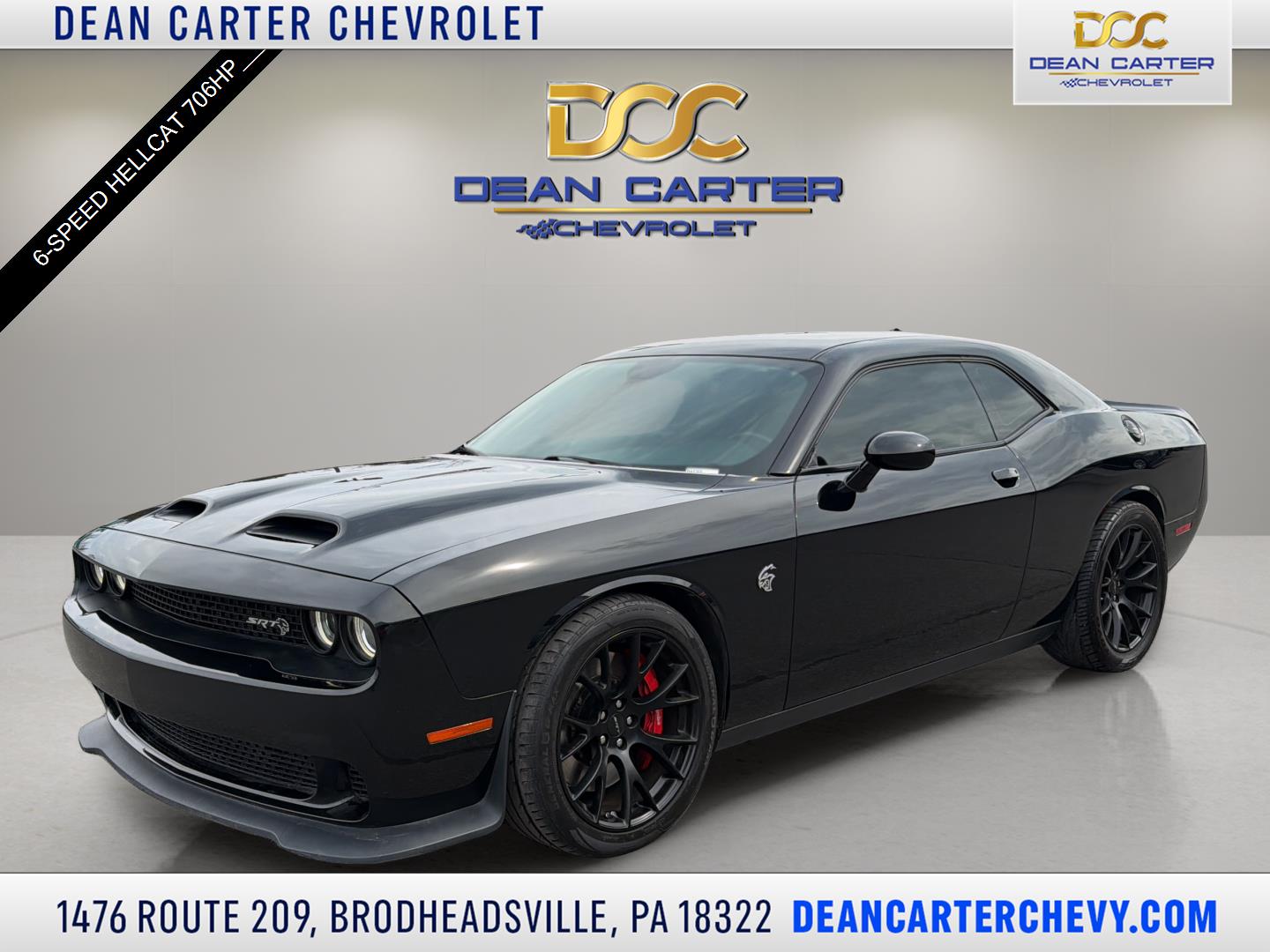 Pitch Black Clearcoat 2019 Dodge Challenger SRT Hellcat RWD Coupe Rear-Wheel Drive 6-Speed Manual