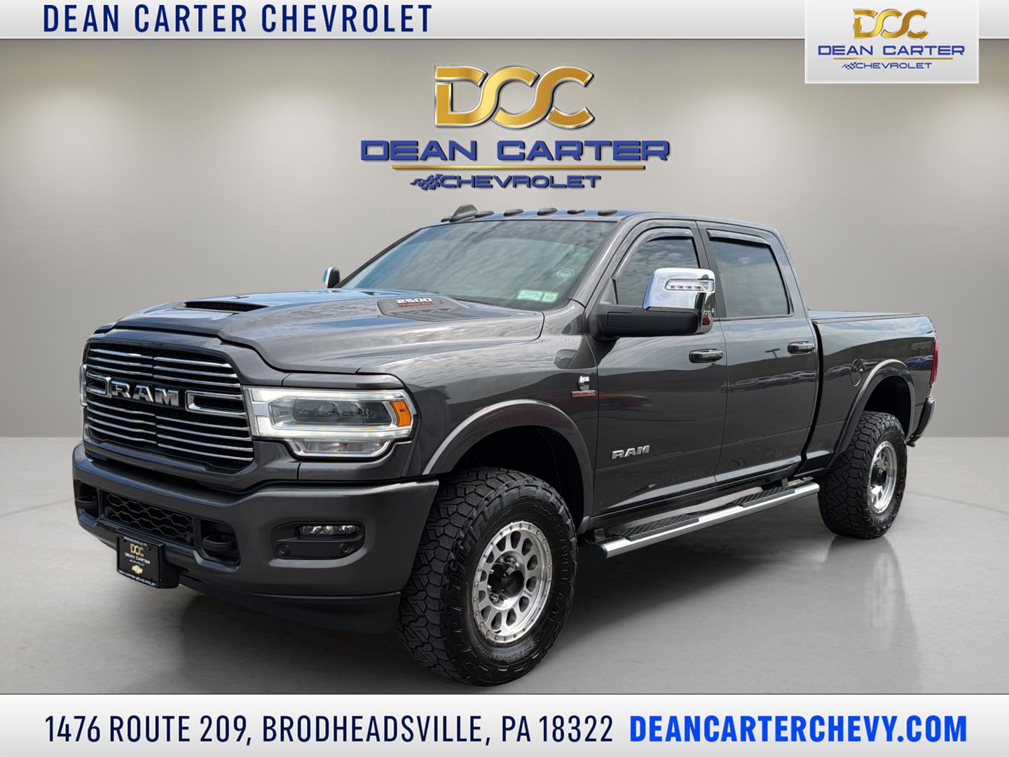 Gray (Granite Crystal Metallic Clearcoat) 2023 RAM 2500 Laramie Crew Cab 4WD Pickup Truck Four-Wheel Drive 6-Speed Automatic