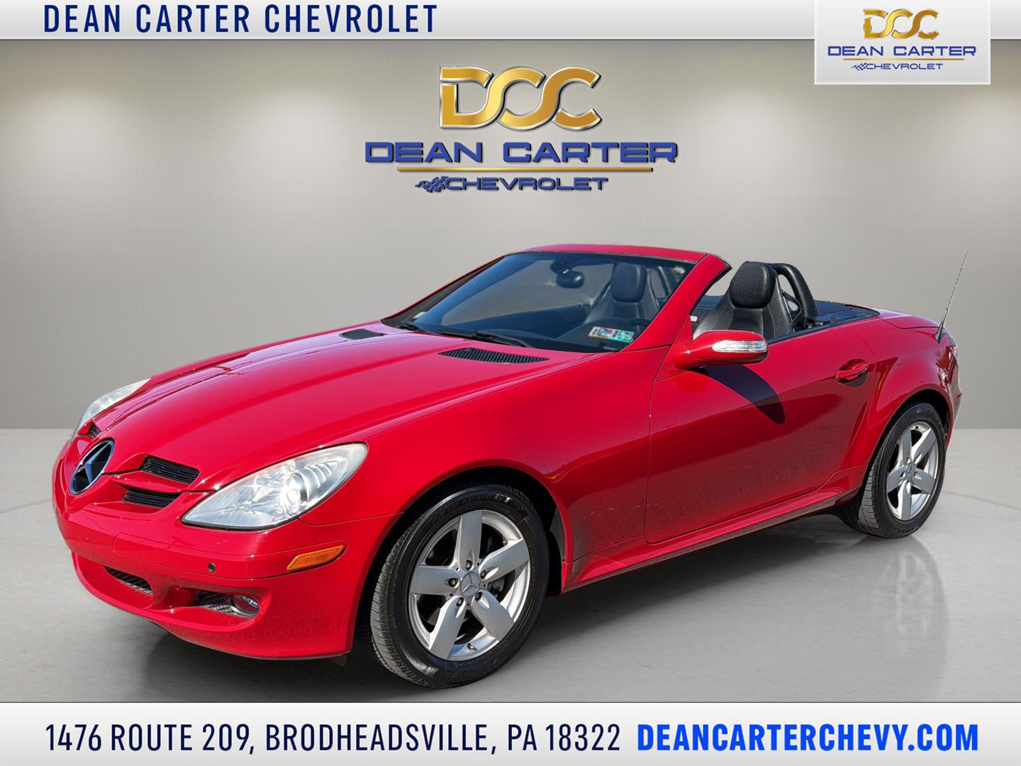 Red 2007 Mercedes-Benz SLK 280 Convertible Rear-Wheel Drive 6-Speed Manual