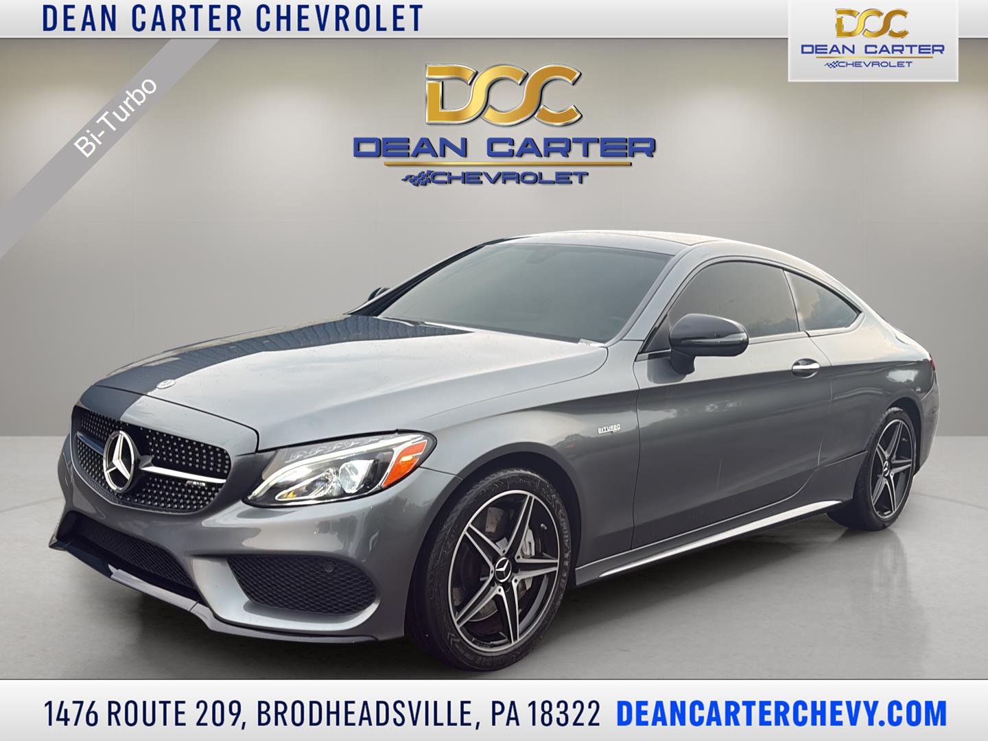 Gray (Selenite Grey Metallic) 2017 Mercedes-Benz C-Class Coupe All-Wheel Drive Automatic