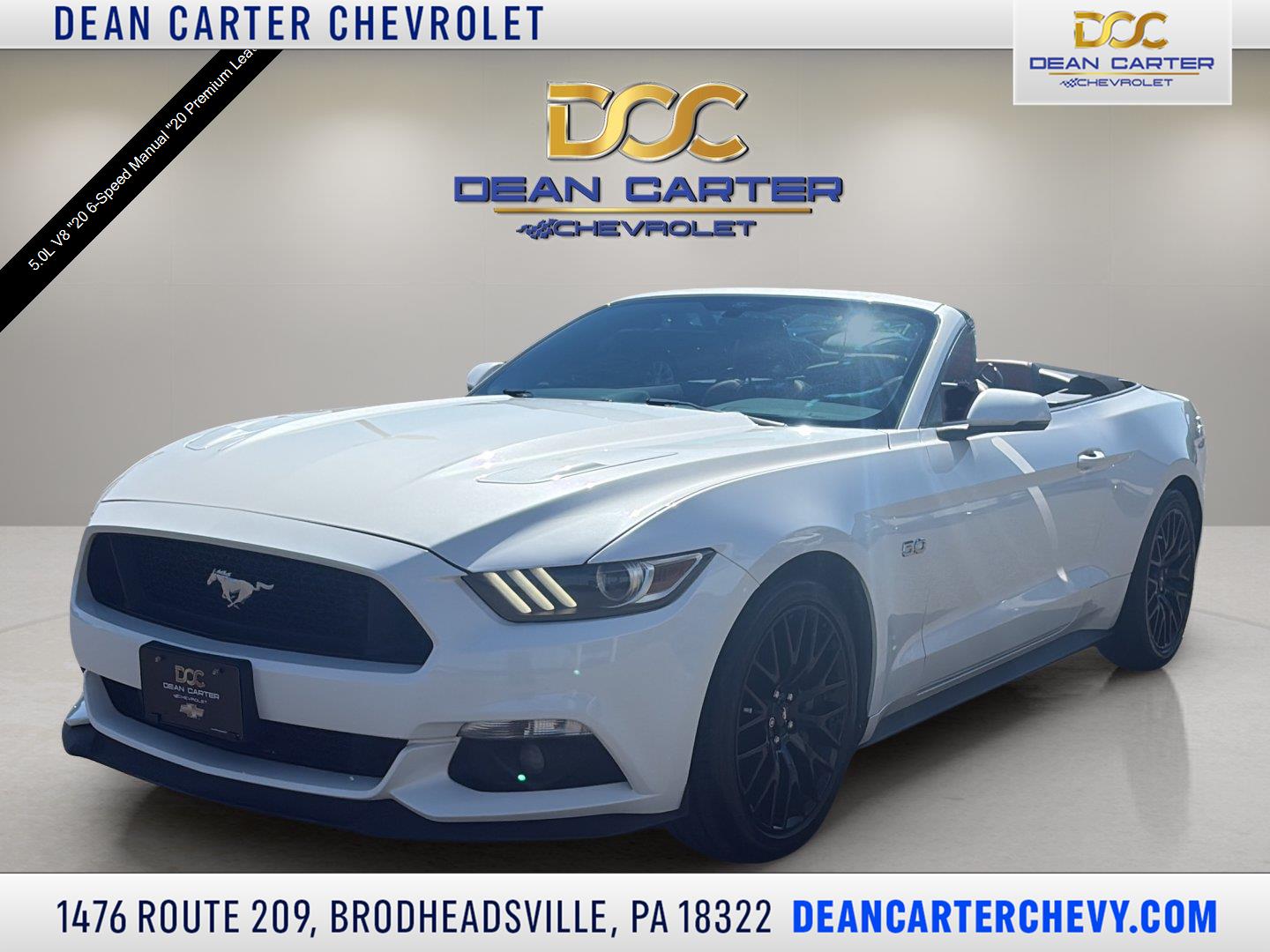 White 2017 Ford Mustang Convertible Rear-Wheel Drive 6-Speed Manual
