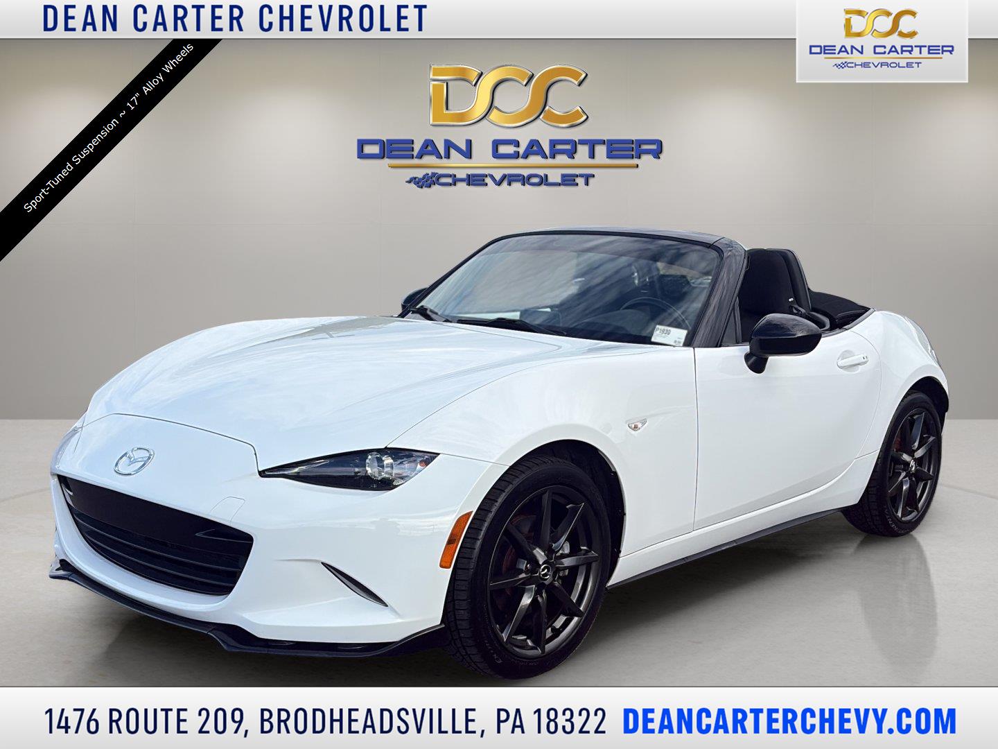 Arctic White 2016 Mazda MX-5 Miata Convertible Rear-Wheel Drive Automatic
