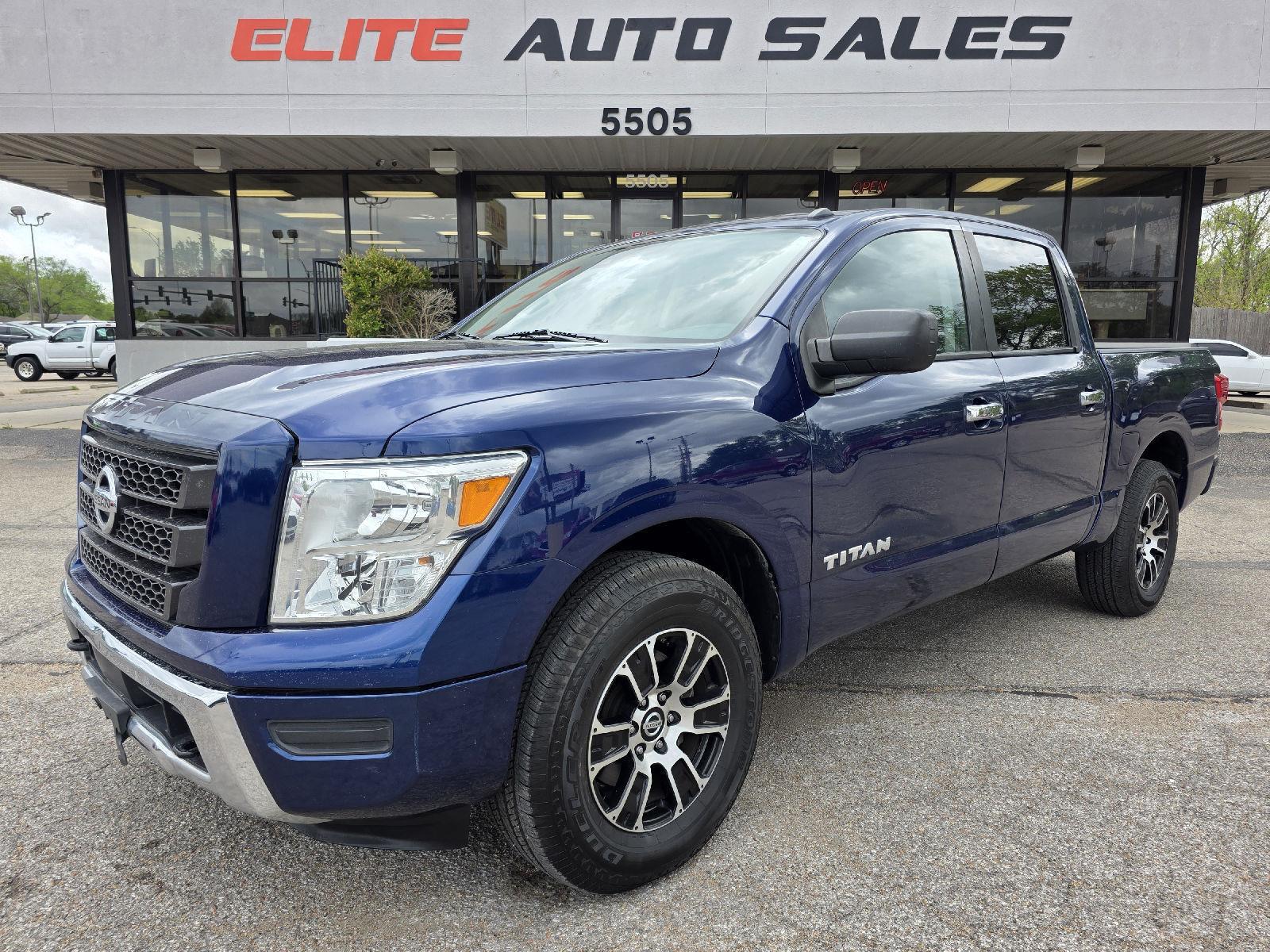 Deep Blue Pearl Metallic 2021 Nissan Titan Pickup Truck Four-Wheel Drive Automatic