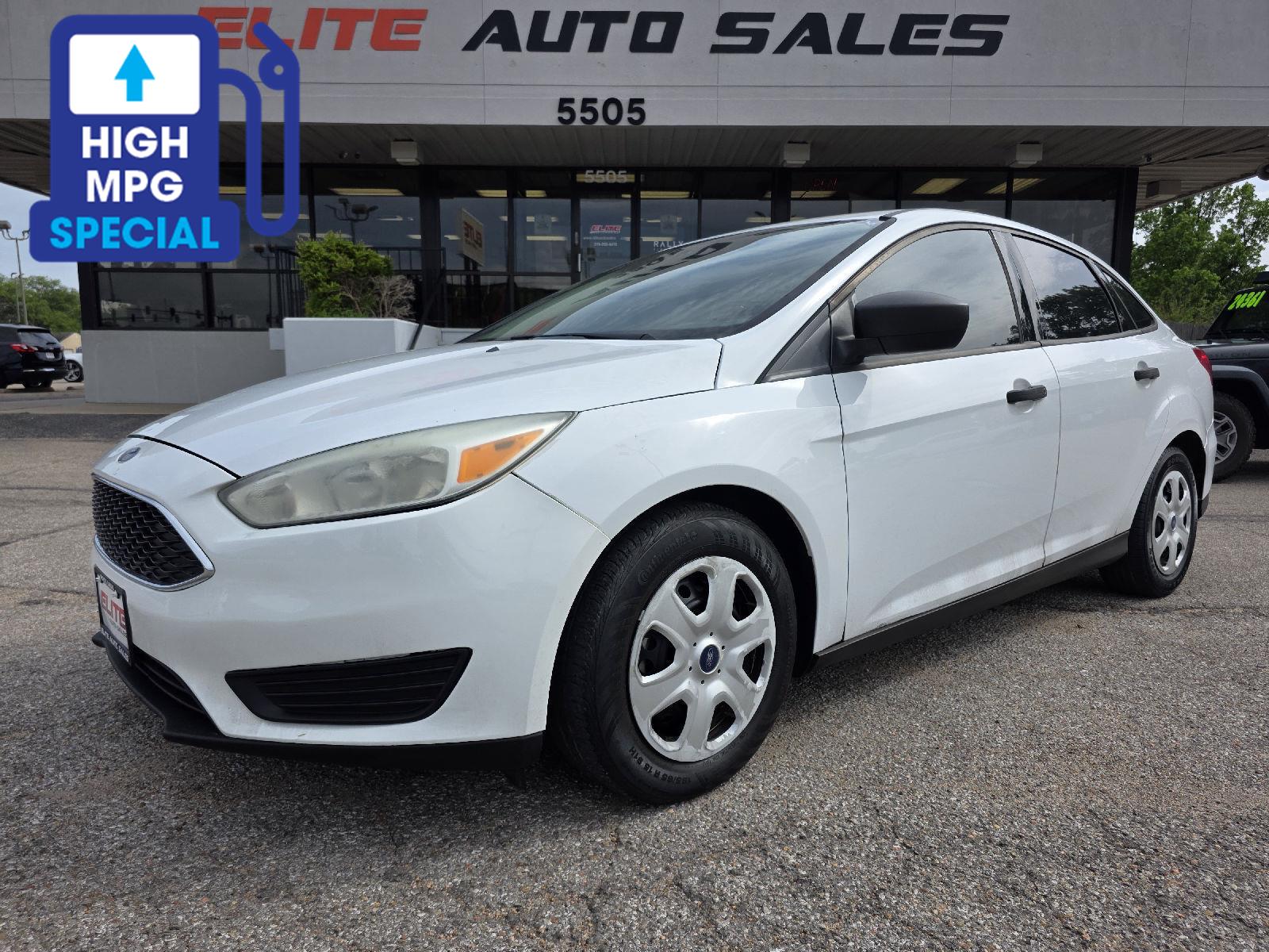 Oxford White 2017 Ford Focus S Sedan Front-Wheel Drive 5-Speed Manual