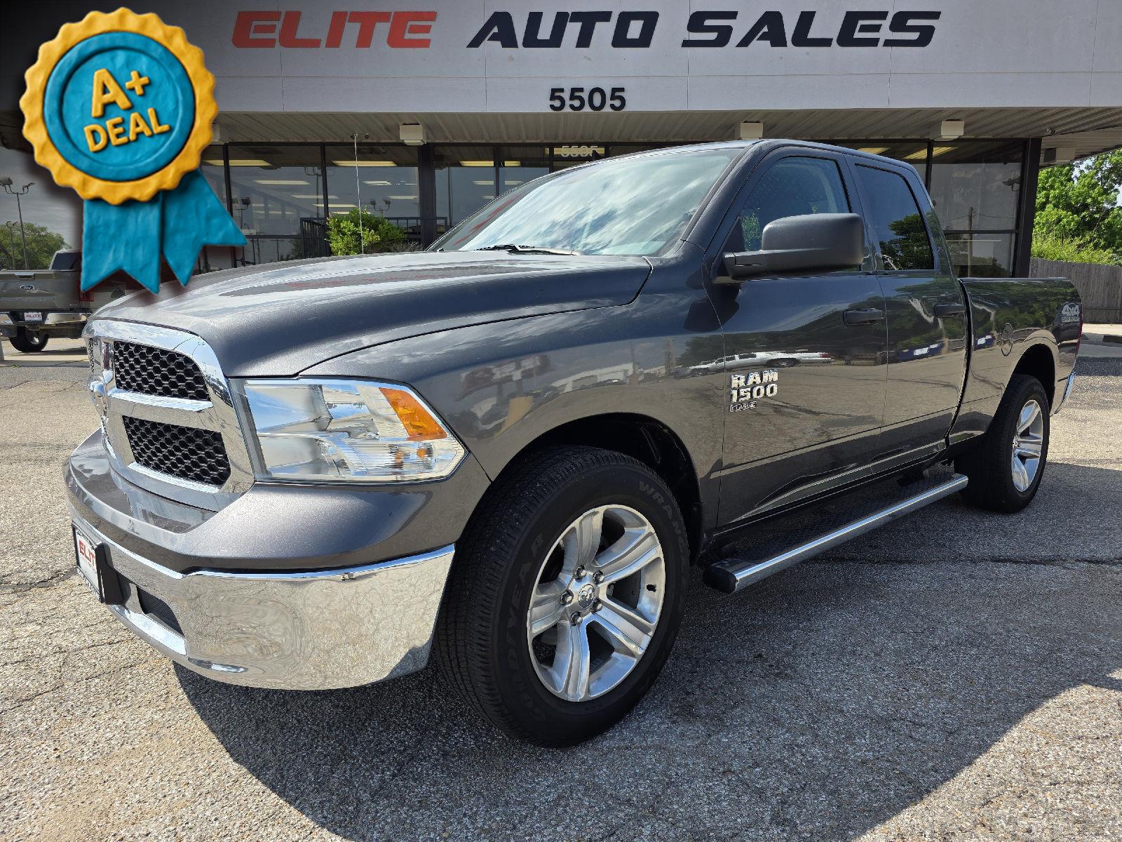 Gray (Granite Crystal Metallic Clearcoat) 2019 RAM 1500 Pickup Truck Four-Wheel Drive 8-Speed Automatic