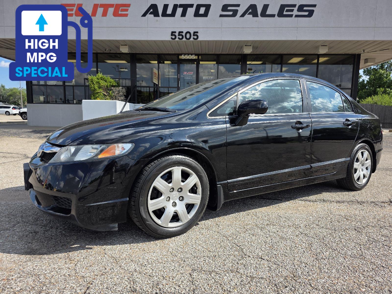 Black 2010 Honda Civic Sedan Front-Wheel Drive