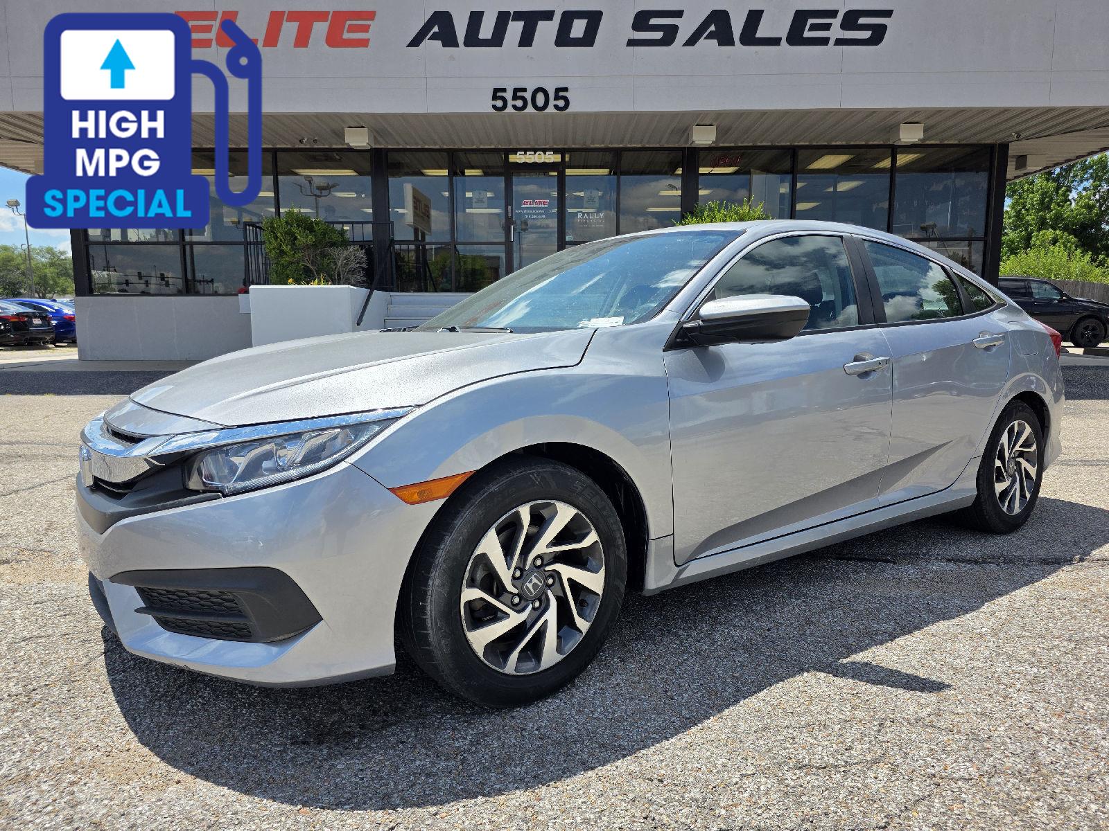Lunar Silver Metallic 2018 Honda Civic Sedan Front-Wheel Drive Continuously Variable Transmission