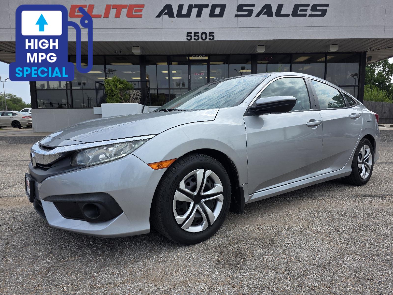 Lunar Silver Metallic 2018 Honda Civic Sedan Front-Wheel Drive Continuously Variable Transmission