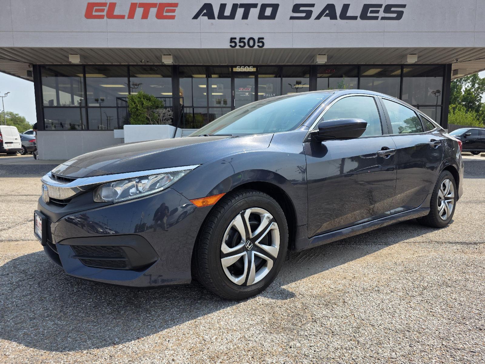 Cosmic Blue Metallic 2016 Honda Civic Sedan Front-Wheel Drive Continuously Variable Transmission