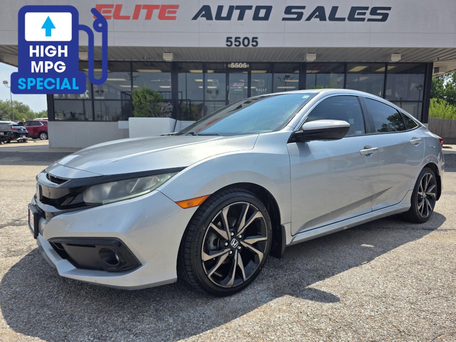 Lunar Silver Metallic 2019 Honda Civic Sedan Front-Wheel Drive Continuously Variable Transmission