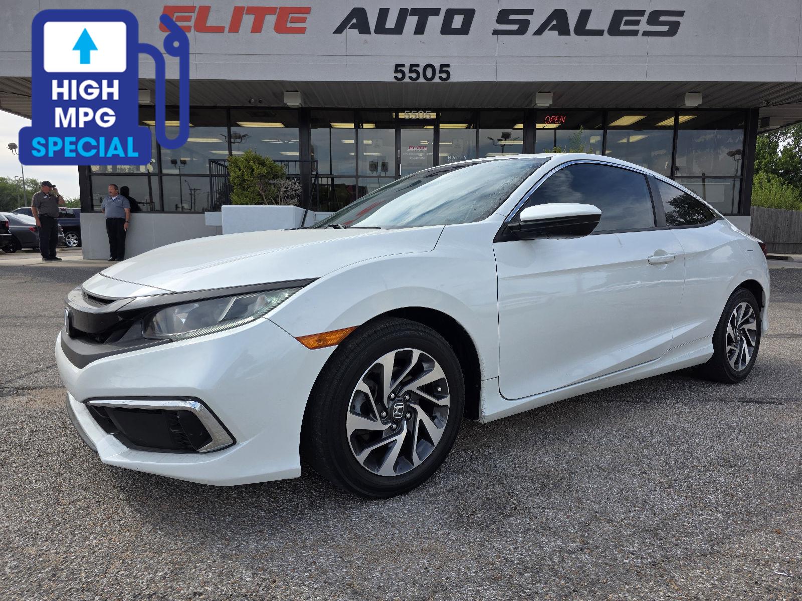 Platinum White Pearl 2019 Honda Civic Coupe Coupe Front-Wheel Drive Continuously Variable Transmission