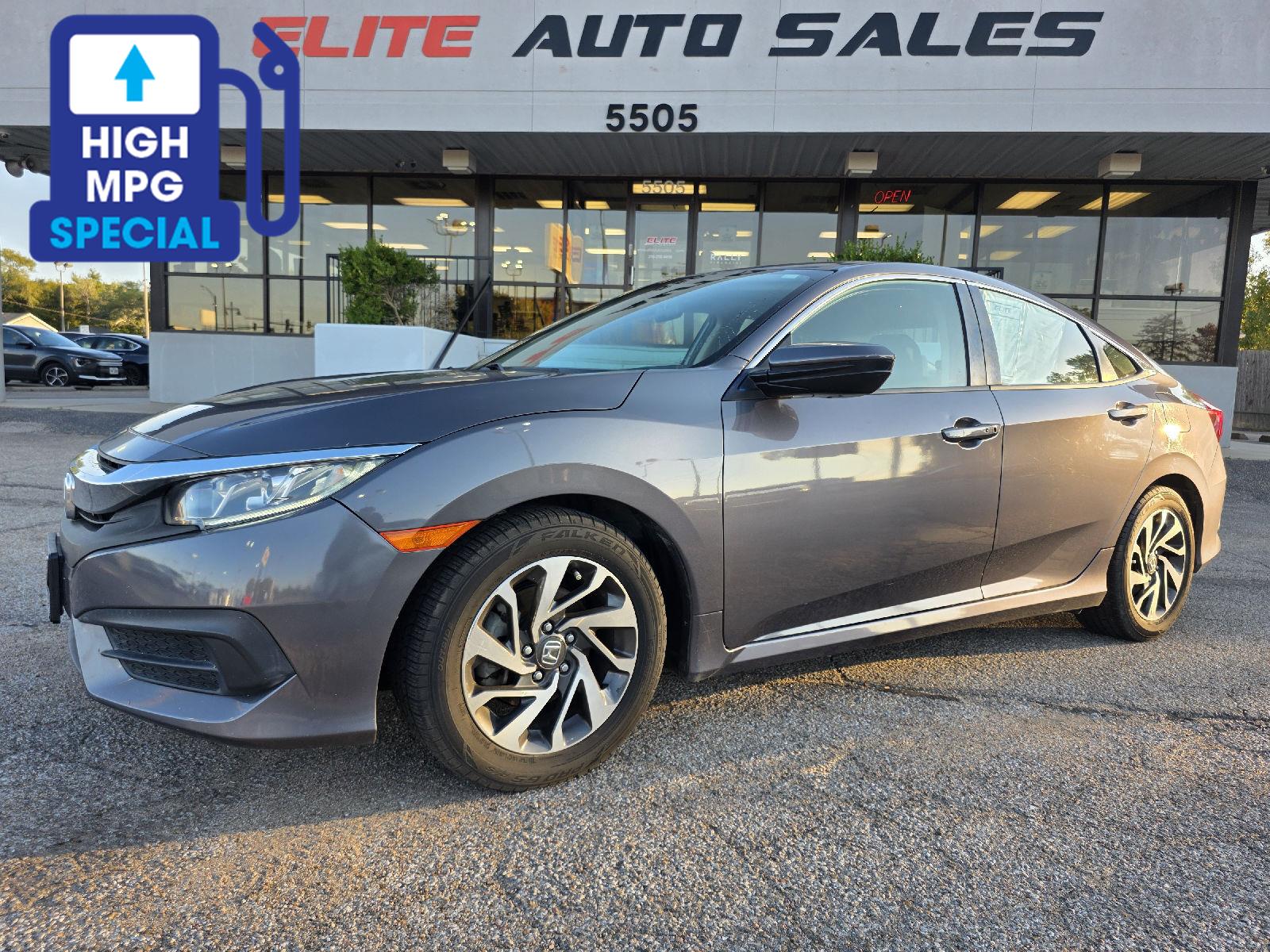 Lunar Silver Metallic 2016 Honda Civic Sedan Front-Wheel Drive Continuously Variable Transmission