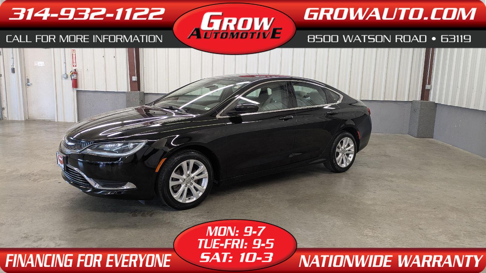 Black Clearcoat 2015 Chrysler 200 Limited Sedan FWD Sedan Front-Wheel Drive 9-Speed Automatic