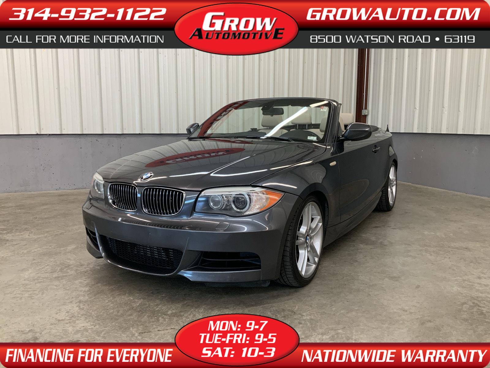 Mineral Gray Metallic 2013 BMW 1 Series 135i Convertible RWD Convertible Rear-Wheel Drive 6-Speed Manual