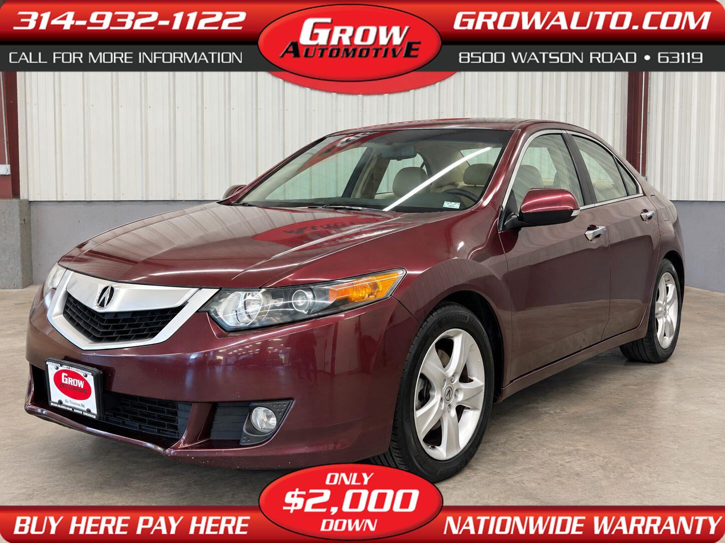 Red (burgundy) 2010 Acura TSX Sedan Front-Wheel Drive Automatic