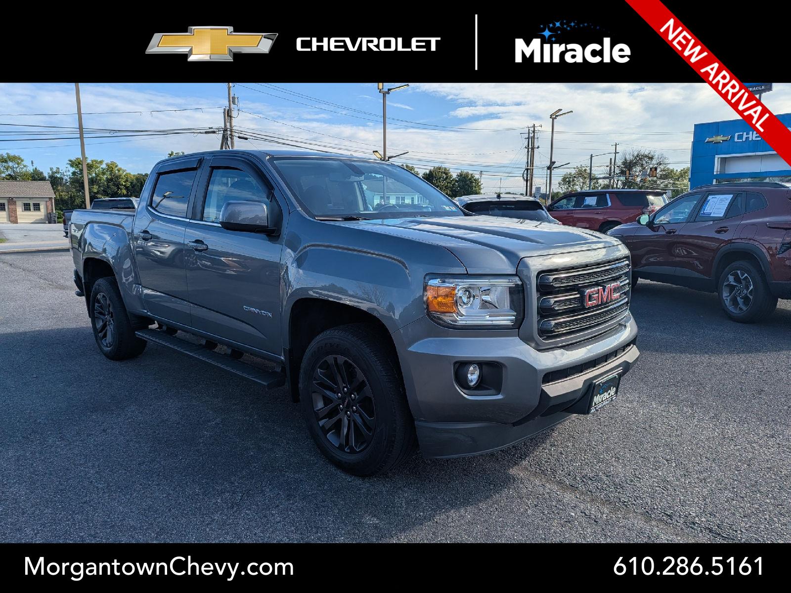 Gray (Satin Steel Metallic) 2019 GMC Canyon Pickup Truck Four-Wheel Drive 8-Speed Automatic