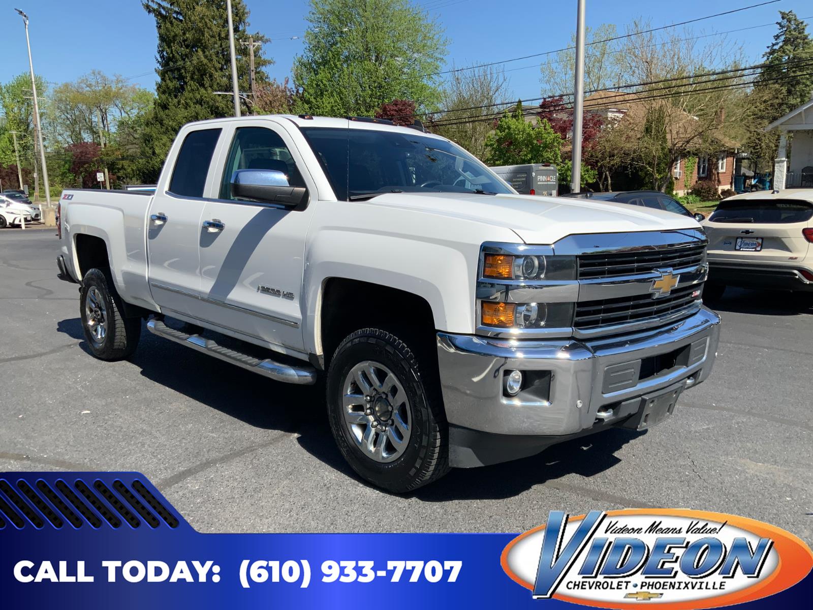 Summit White 2015 Chevrolet Silverado 2500HD LTZ Double Cab 4WD Pickup Truck Four-Wheel Drive 6-Speed Automatic