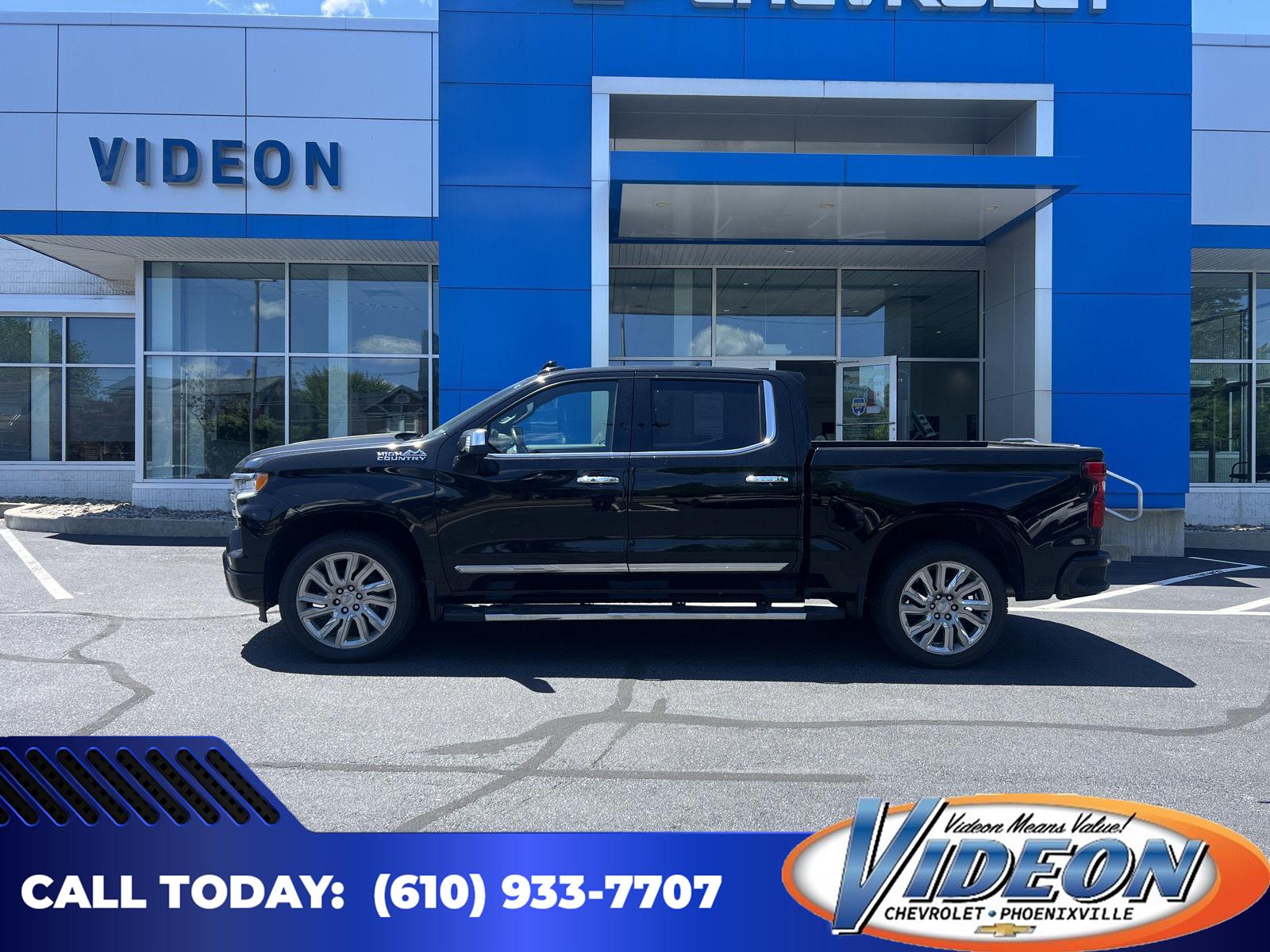 Black 2023 Chevrolet Silverado 1500 High Country Crew Cab 4WD Pickup Truck Four-Wheel Drive Automatic