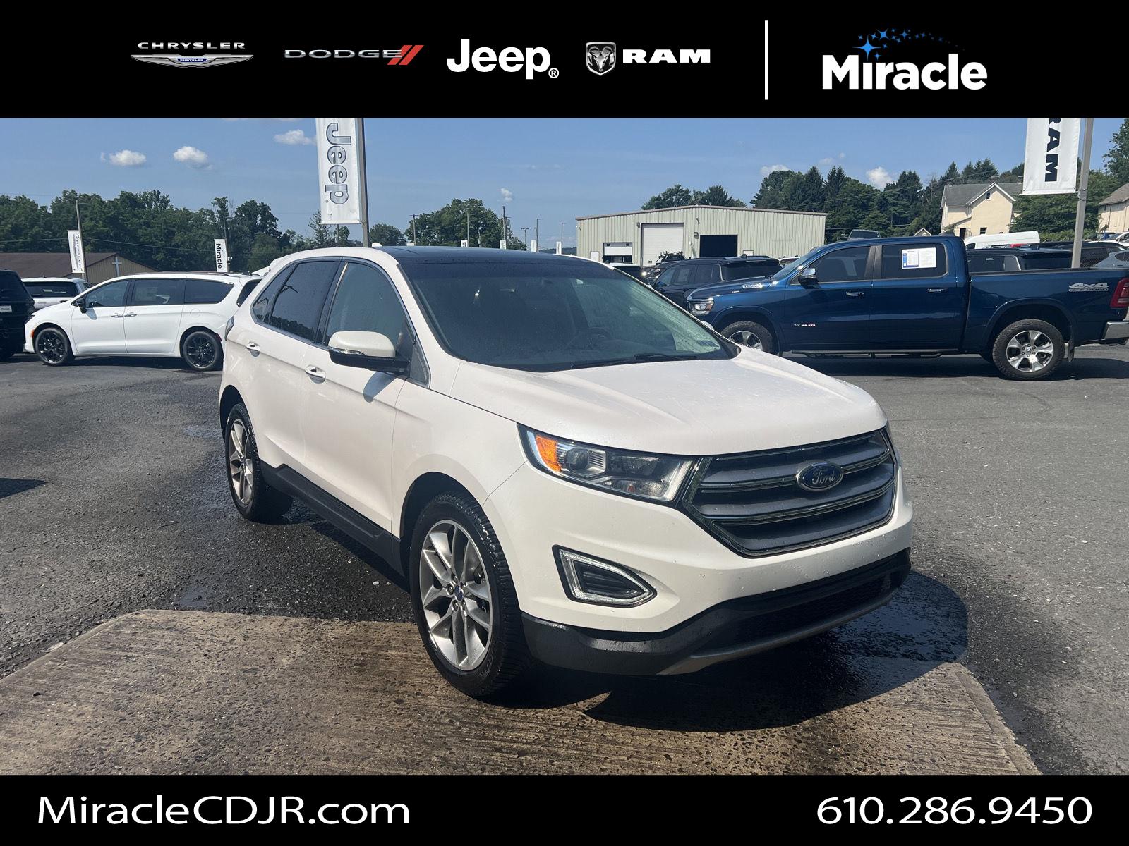 White Platinum Metallic Tri-Coat 2017 Ford Edge SUV / Crossover All-Wheel Drive 6-Speed Automatic