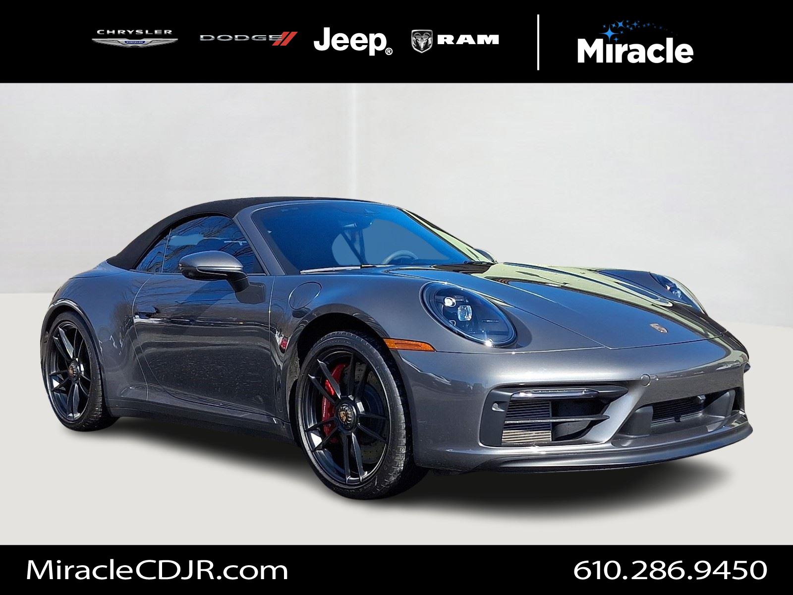 Gray (Agate Grey Metallic) 2022 Porsche 911 Convertible All-Wheel Drive 8-Speed Automatic