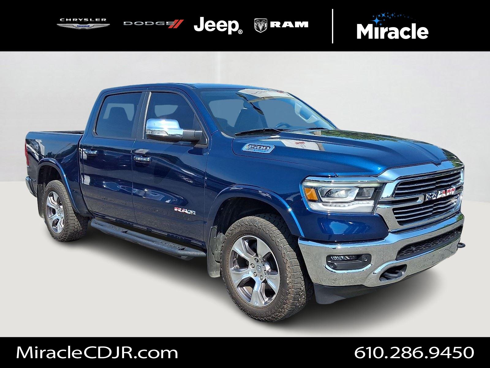 Patriot Blue Pearlcoat 2021 RAM 1500 Pickup Truck Four-Wheel Drive 8-Speed Automatic