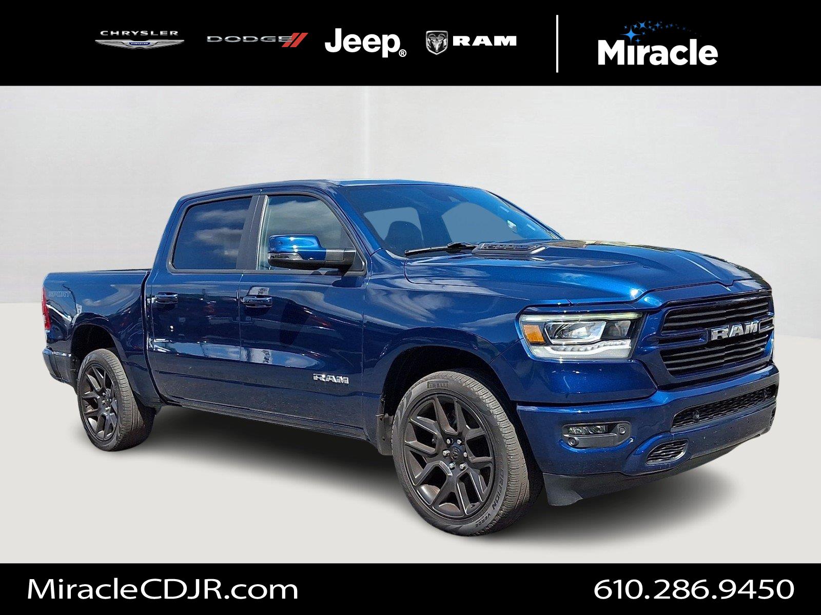 Patriot Blue Pearlcoat 2023 RAM 1500 Pickup Truck Four-Wheel Drive 8-Speed Automatic