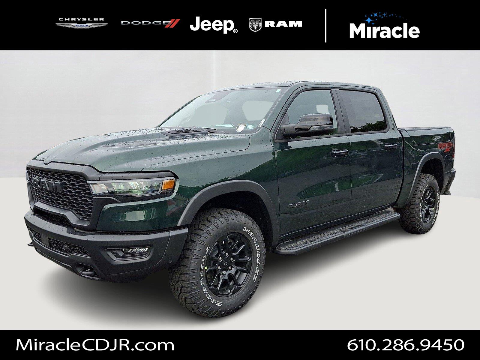 Serrano Green Metallic 2026 RAM 1500 Pickup Truck Four-Wheel Drive 8-Speed Automatic