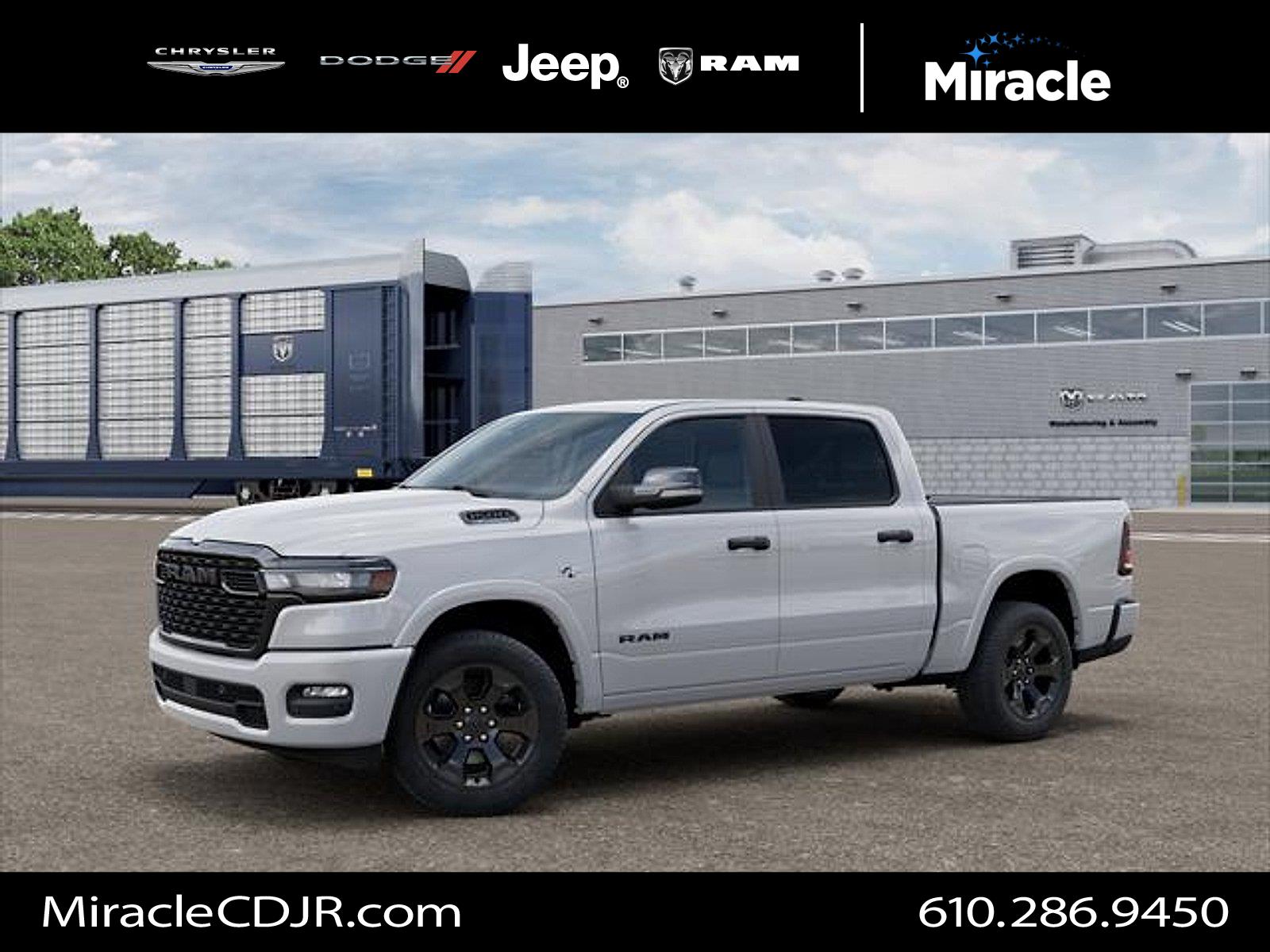 Bright White Clearcoat 2026 RAM 1500 Pickup Truck Four-Wheel Drive 8-Speed Automatic