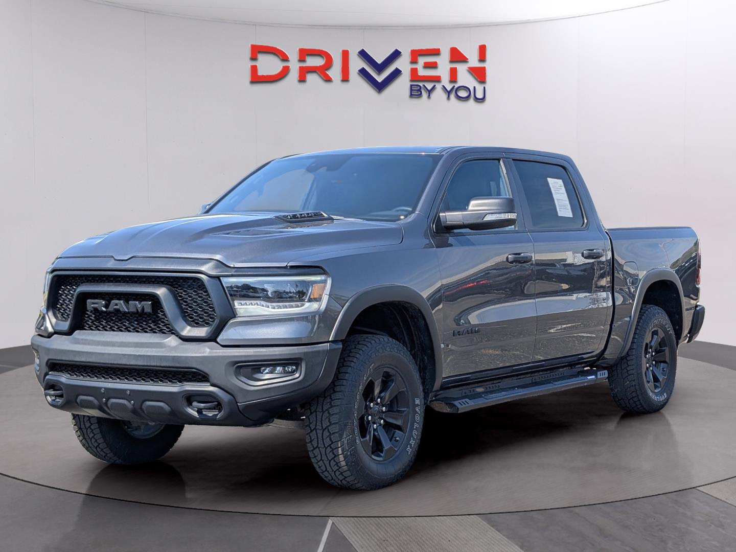 Gray (Granite Crystal Metallic Clearcoat) 2022 RAM 1500 Rebel Crew Cab 4WD Pickup Truck Four-Wheel Drive 8-Speed Automatic