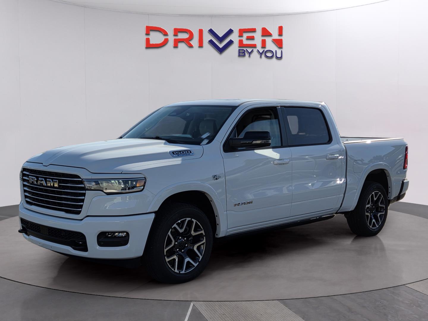 Bright White Clearcoat 2026 RAM 1500 Laramie Crew Cab 4WD Pickup Truck Four-Wheel Drive 8-Speed Automatic
