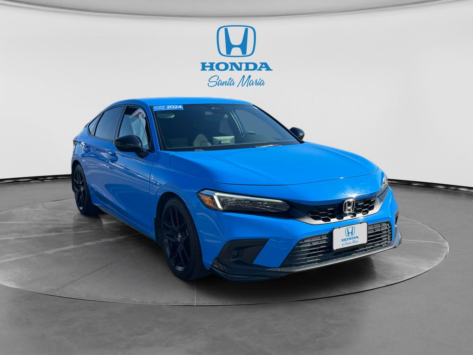 Boost Blue Pearl 2024 Honda Civic Hatchback Sport FWD Hatchback Front-Wheel Drive 7-Speed CVT