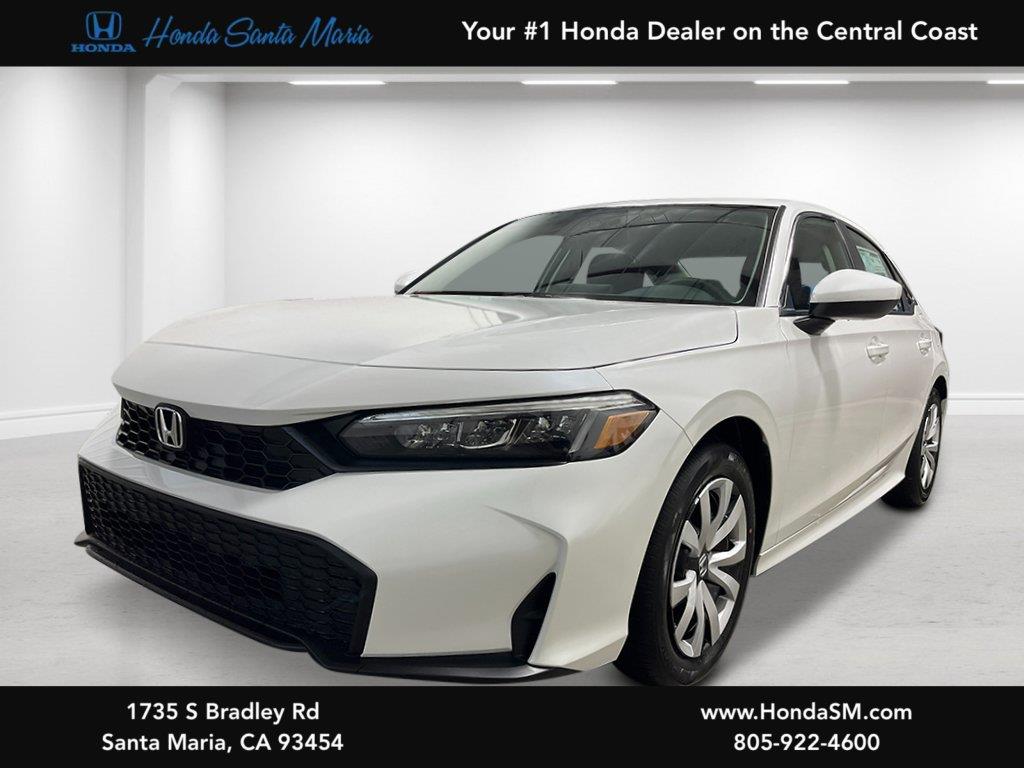 Platinum White Pearl 2026 Honda Civic Sedan Front-Wheel Drive Continuously Variable Transmission