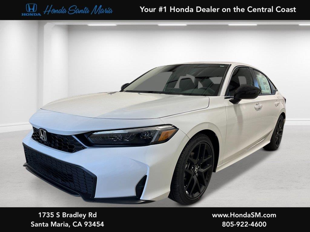 Platinum White Pearl 2026 Honda Civic Sedan Front-Wheel Drive Continuously Variable Transmission