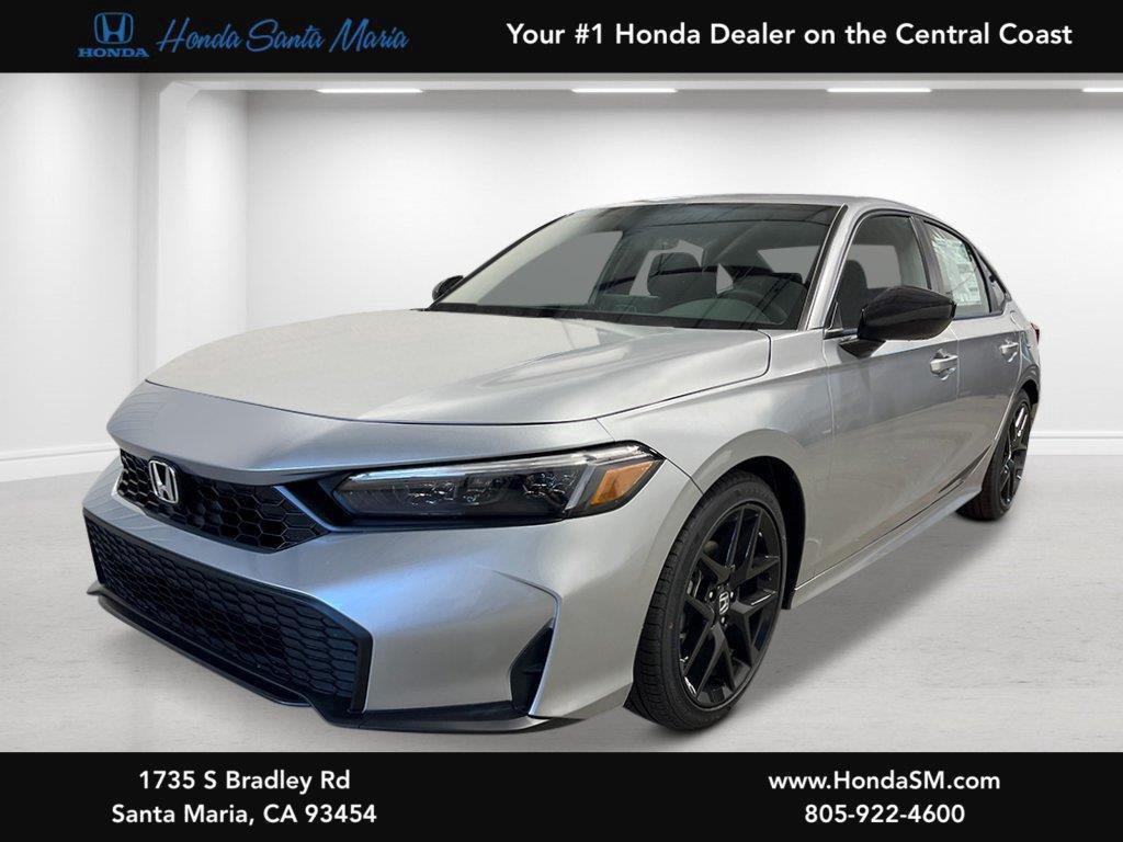 Solar Silver Metallic 2026 Honda Civic Sedan Front-Wheel Drive Continuously Variable Transmission