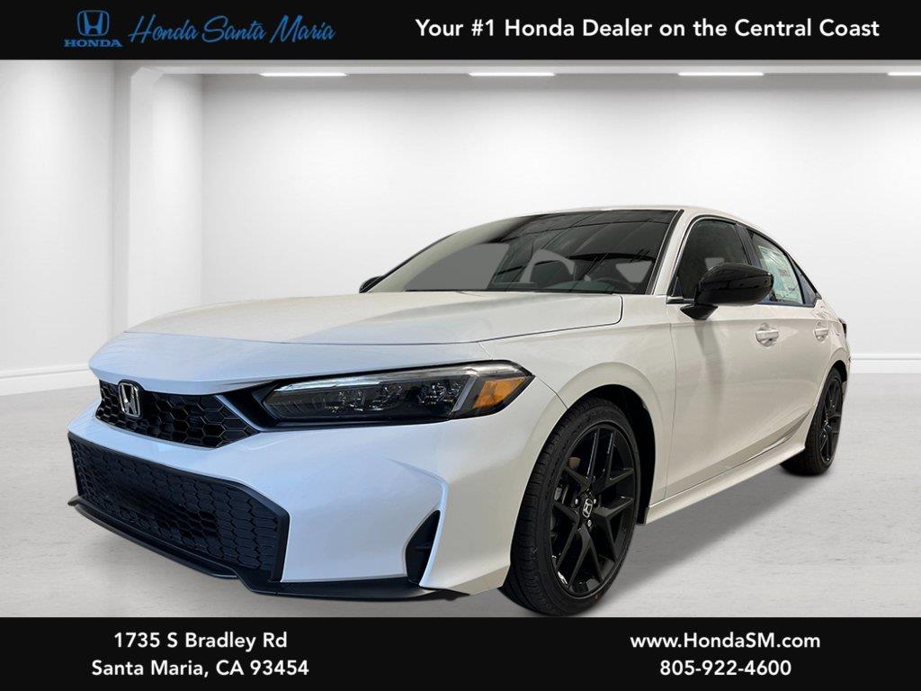 Platinum White Pearl 2026 Honda Civic Sedan Front-Wheel Drive Continuously Variable Transmission