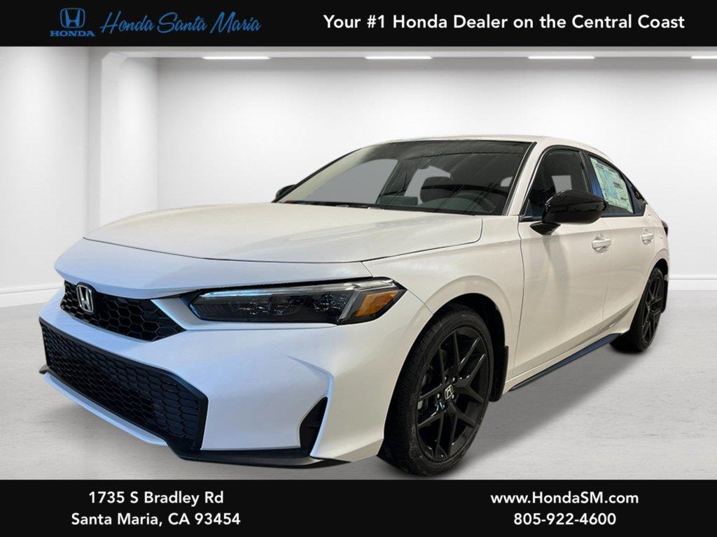 Platinum White Pearl 2026 Honda Civic Hybrid Hatchback Front-Wheel Drive Continuously Variable Transmission