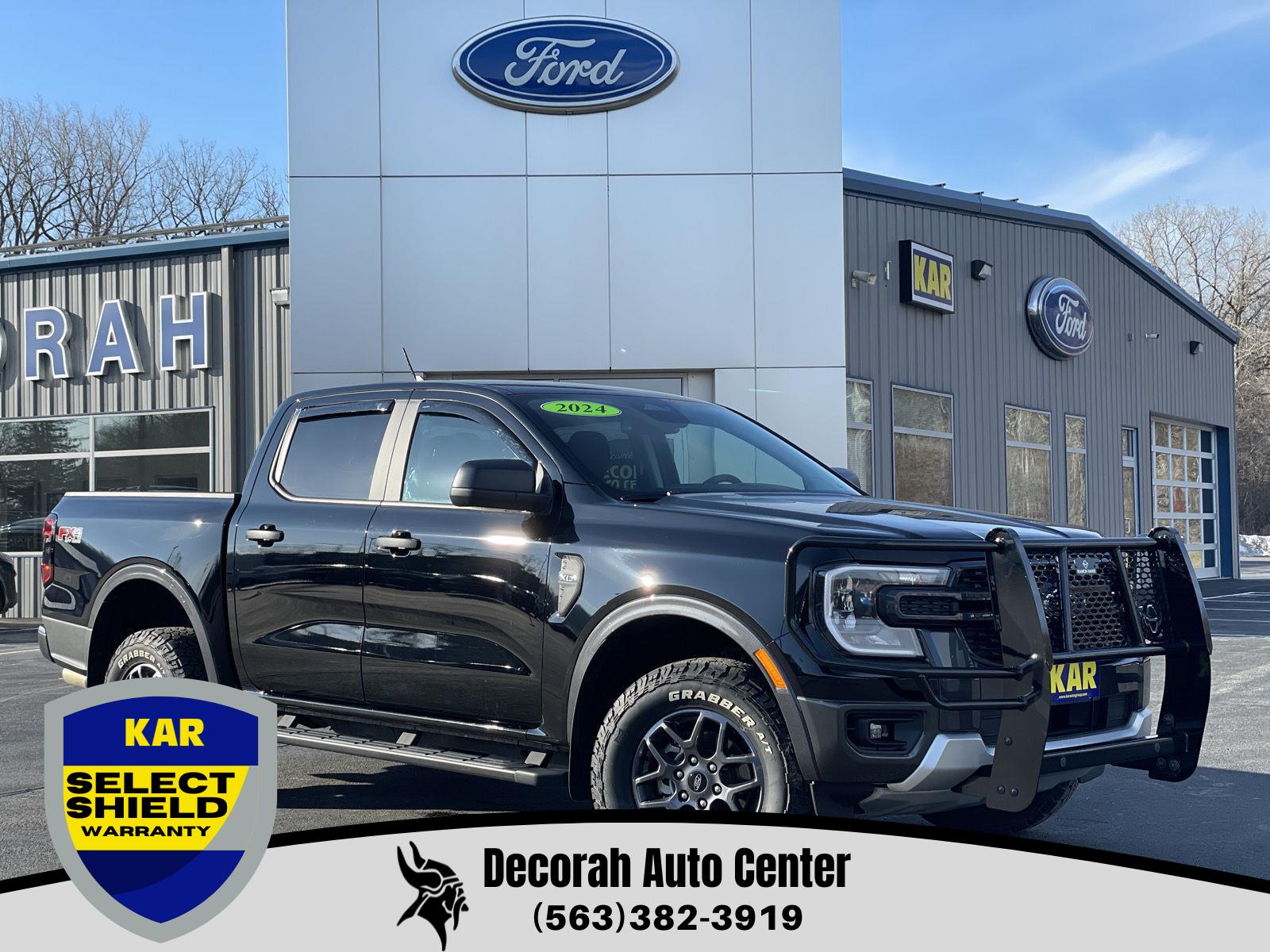 Shadow Black 2024 Ford Ranger XLT SuperCrew 4WD Pickup Truck Four-Wheel Drive Automatic