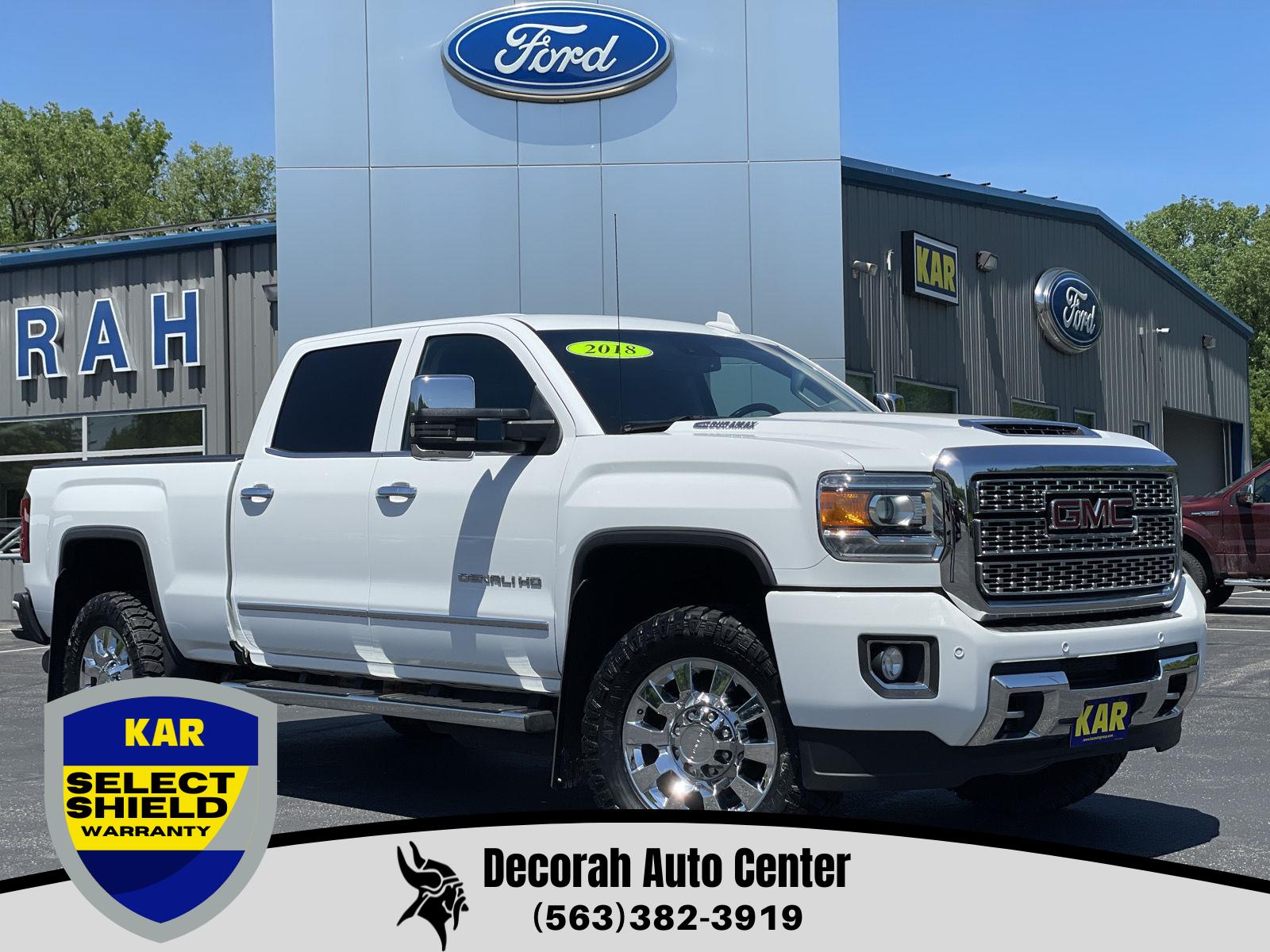 Summit White 2018 GMC Sierra 2500HD Denali Crew Cab SB 4WD Pickup Truck Four-Wheel Drive 6-Speed Automatic